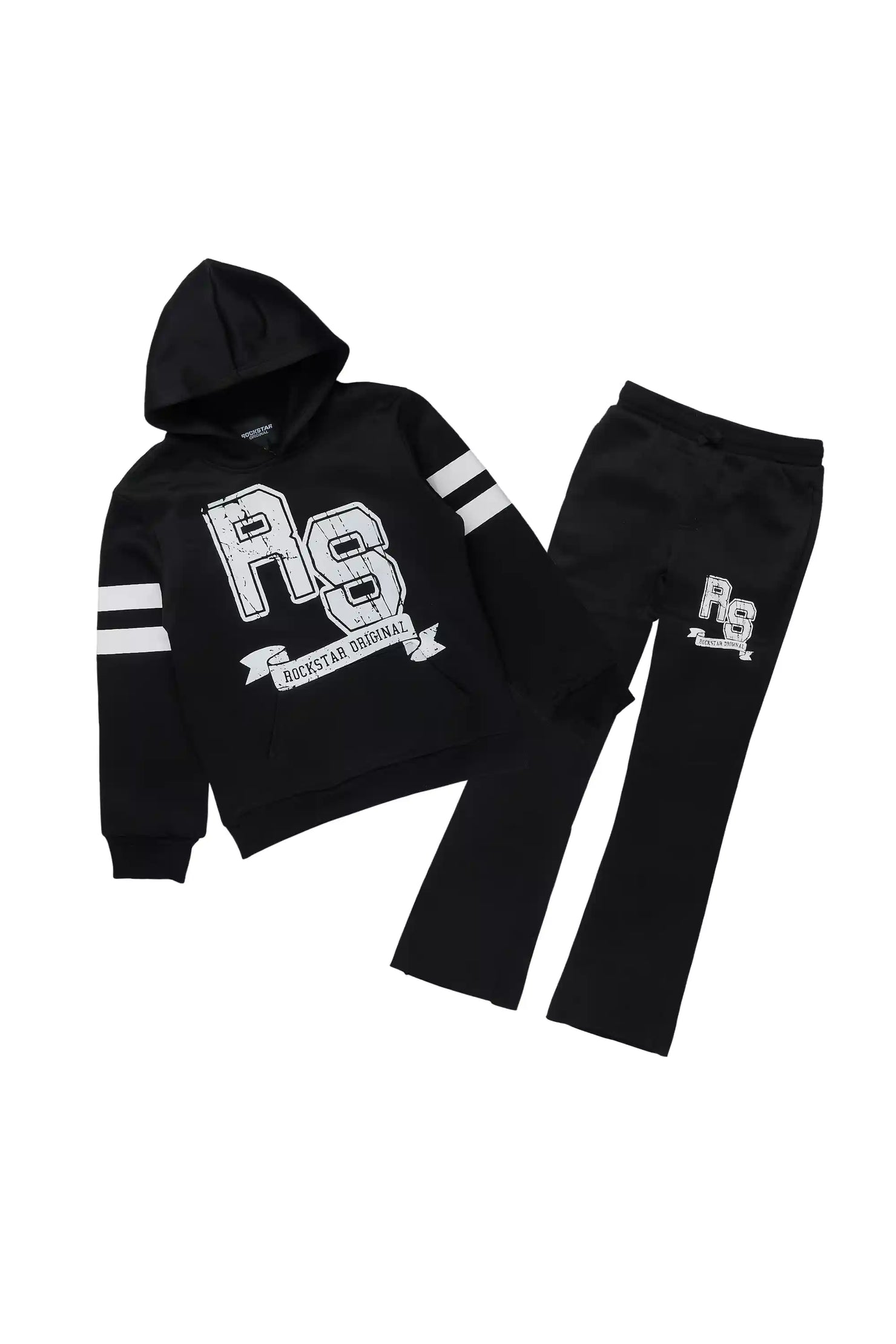 Boys Alik Black Stacked Track Set