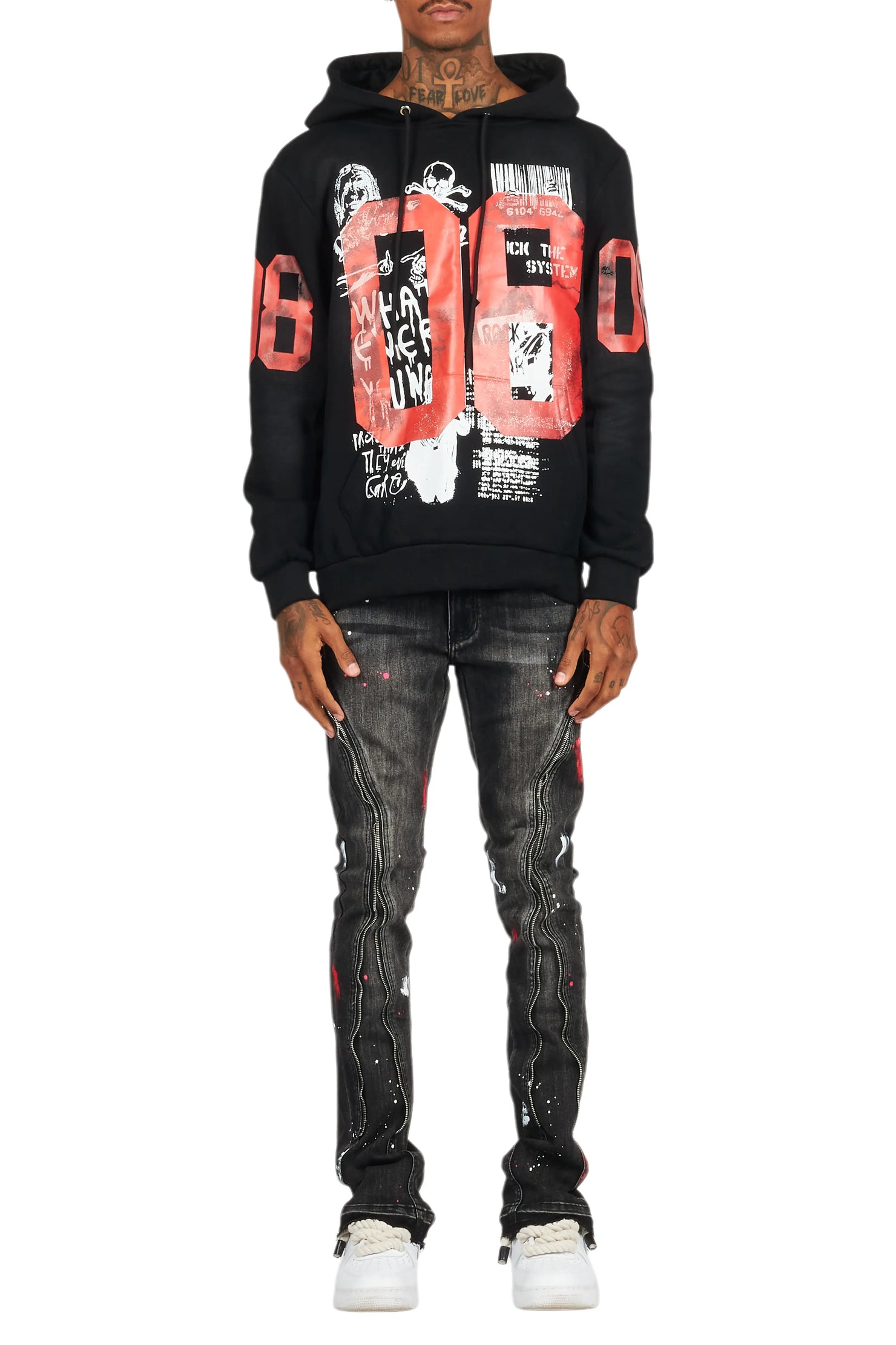 Grill Black Graphic Hoodie