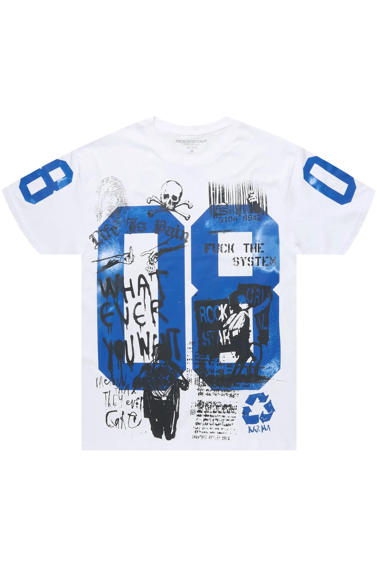 Grill 3.0 White/Blue Oversized Graphic T-Shirt