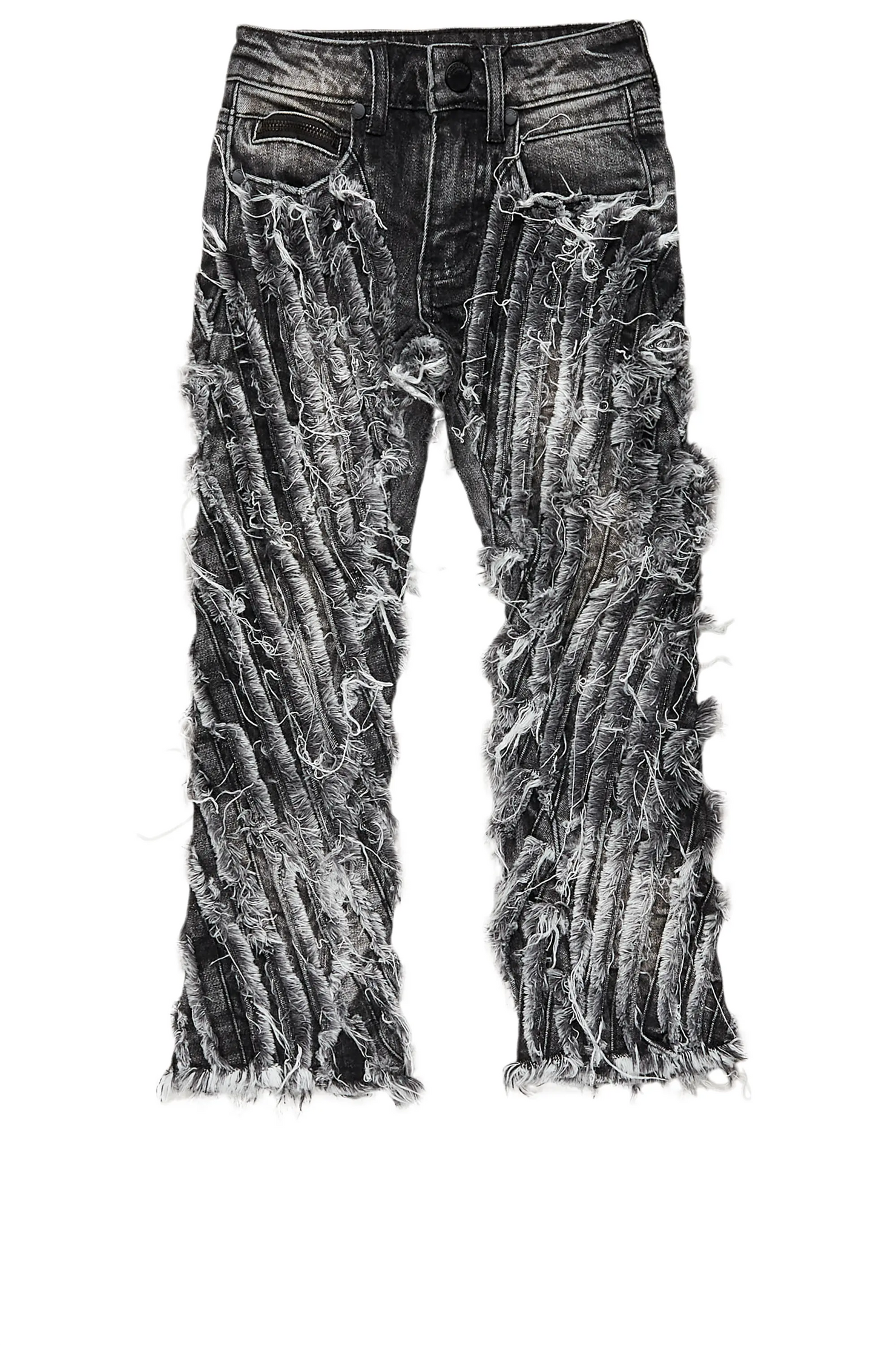 Boys Figg Dark Grey Stacked Flare Jean