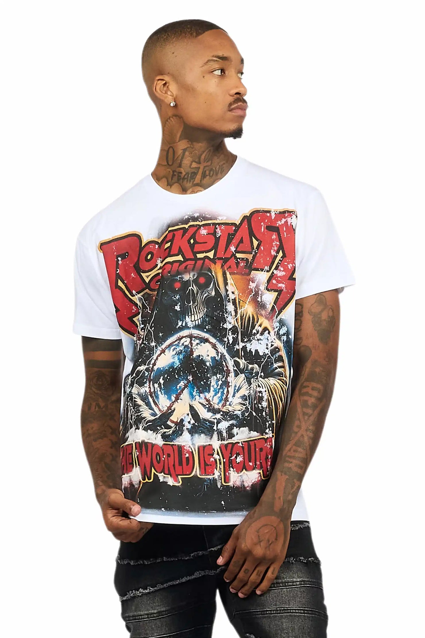 Lucian 2.0 White Oversized Graphic T-Shirt