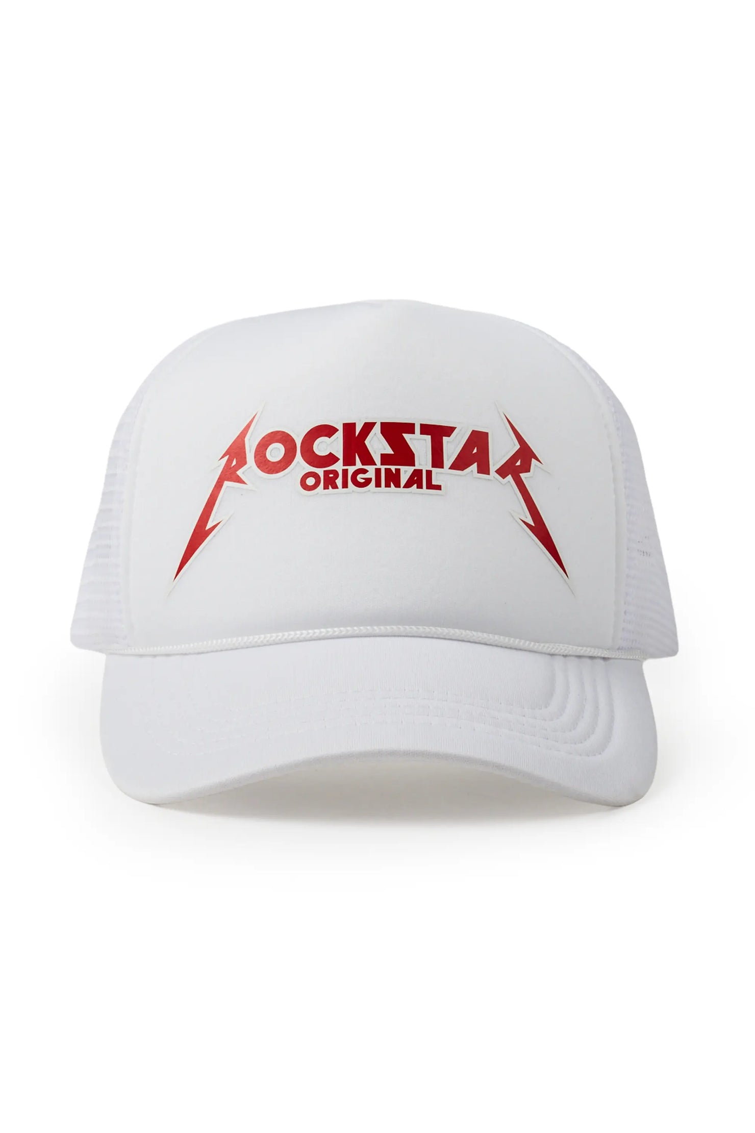 Rockband Logo Trucker Hat- White