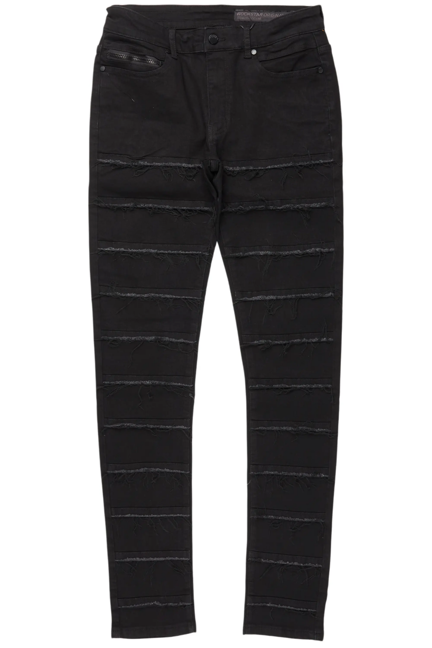 Waylon Jet Black  Frayed Slim Fit Jean