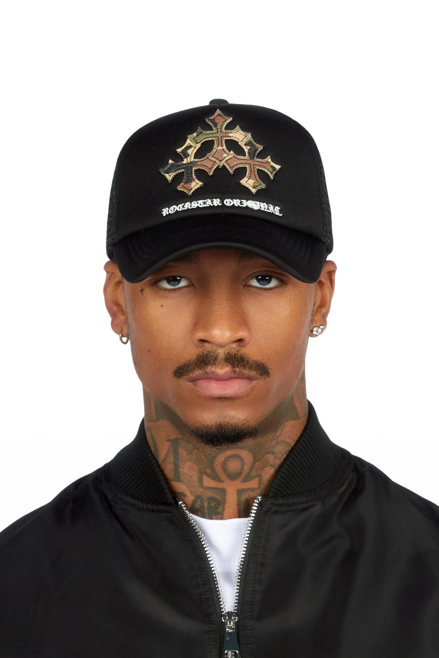 Matheson Black/Camo Trucker Hat