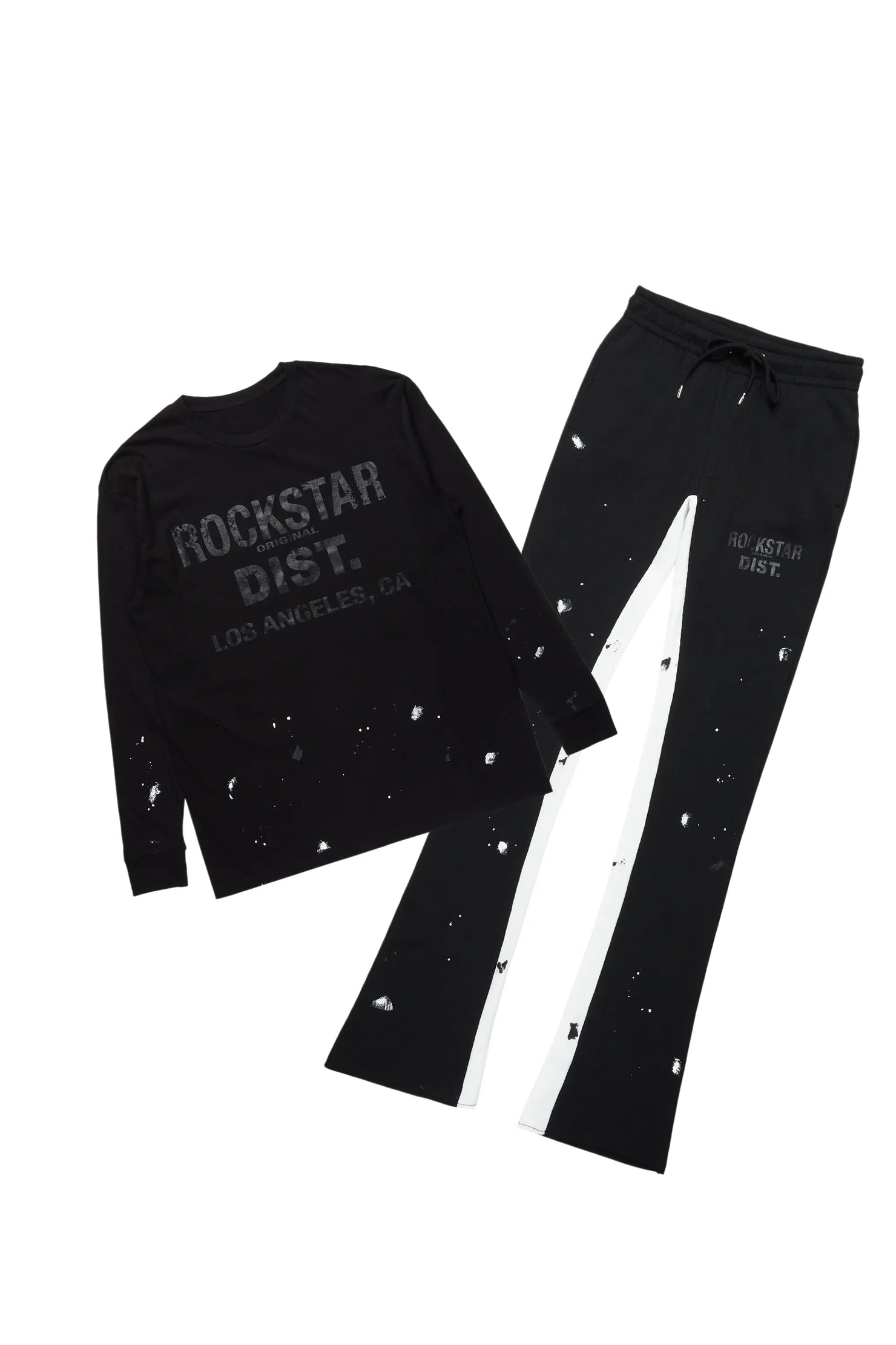 Scottie Black/Black Long Sleeve T-Shirt/Baggy Pant Set
