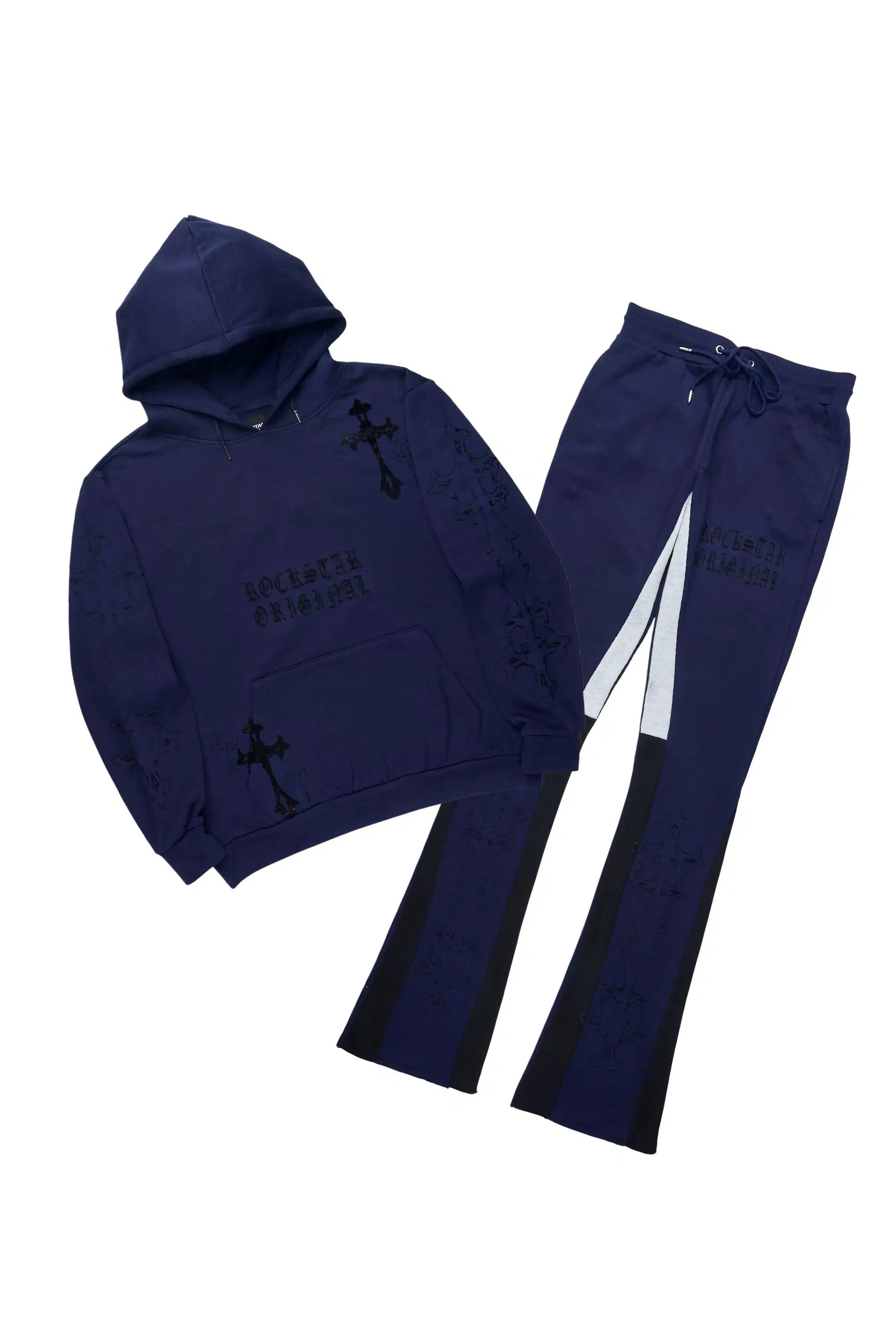 Navion Navy/Black Hoodie/Stacked Flare Track Set