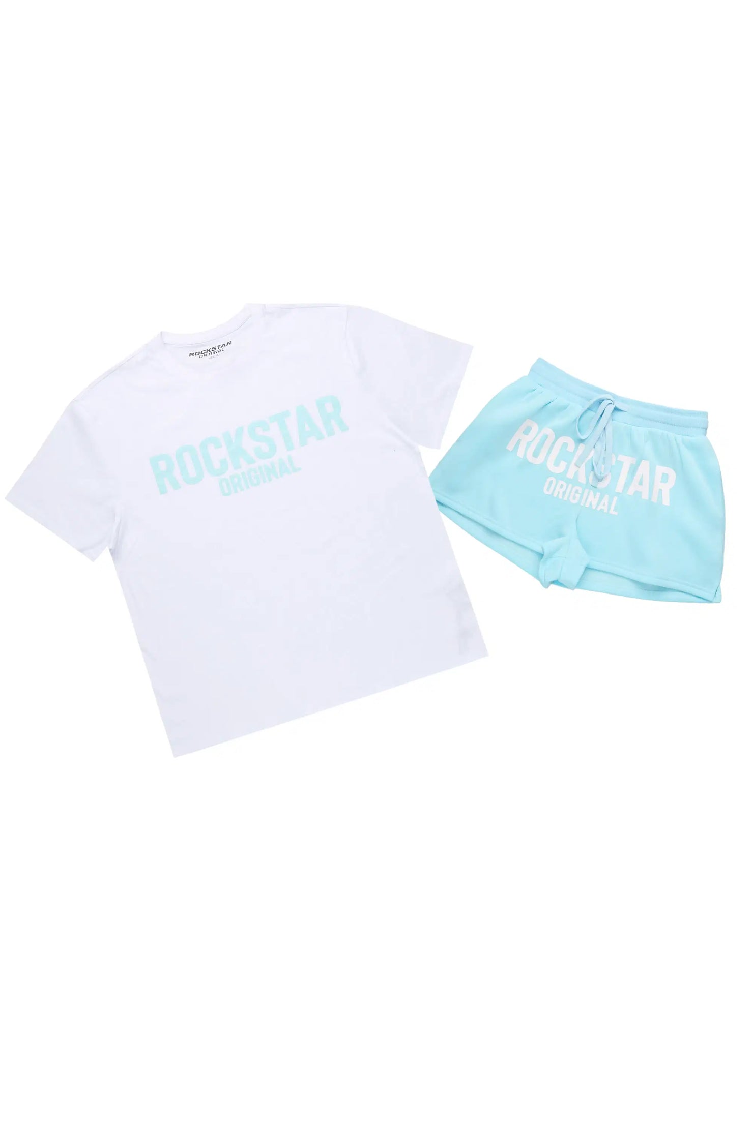 Sabrina White/Blue T-Shirt Short Set