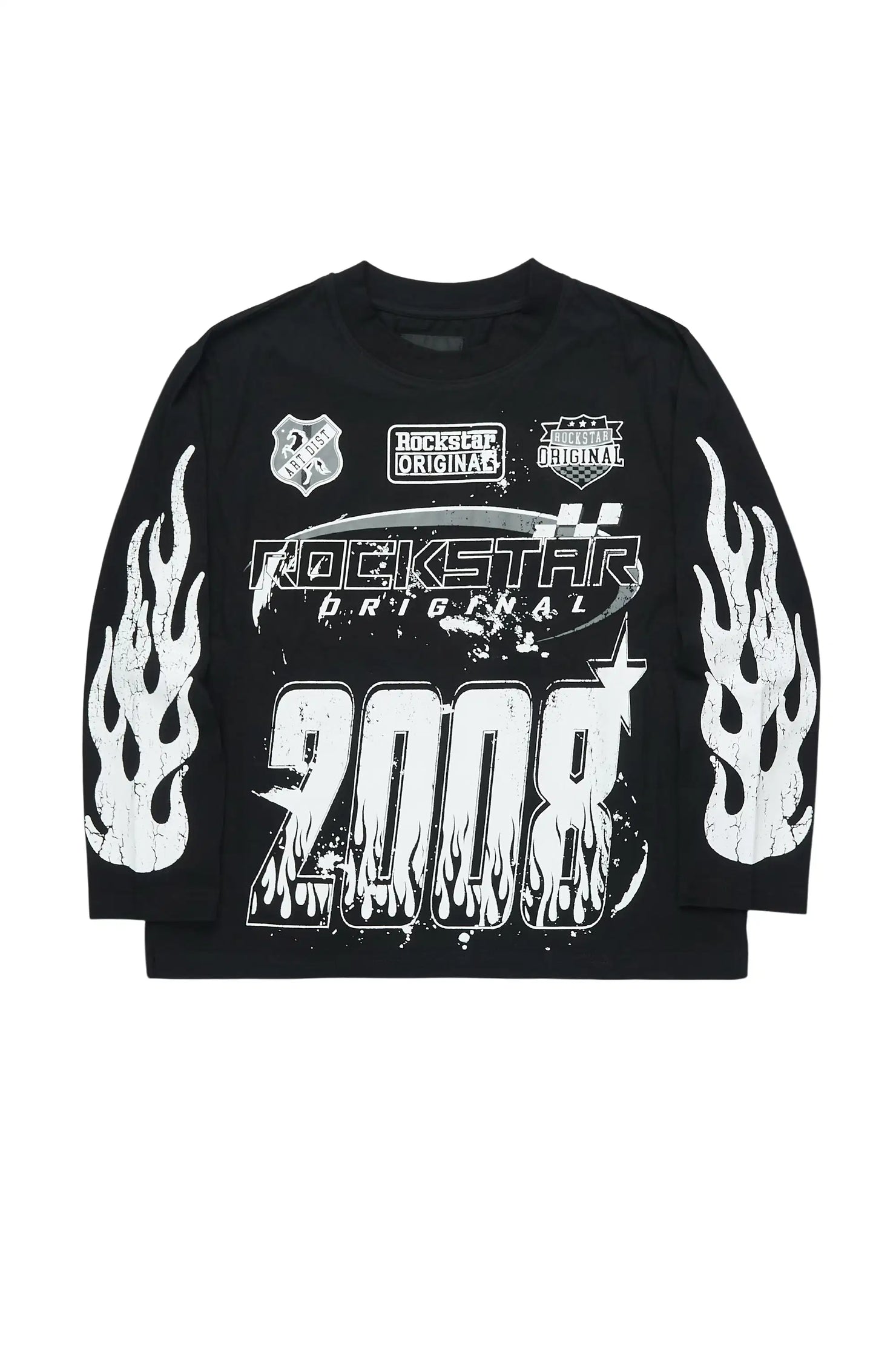 Boys Amos Black Long Sleeve Graphic T-Shirt