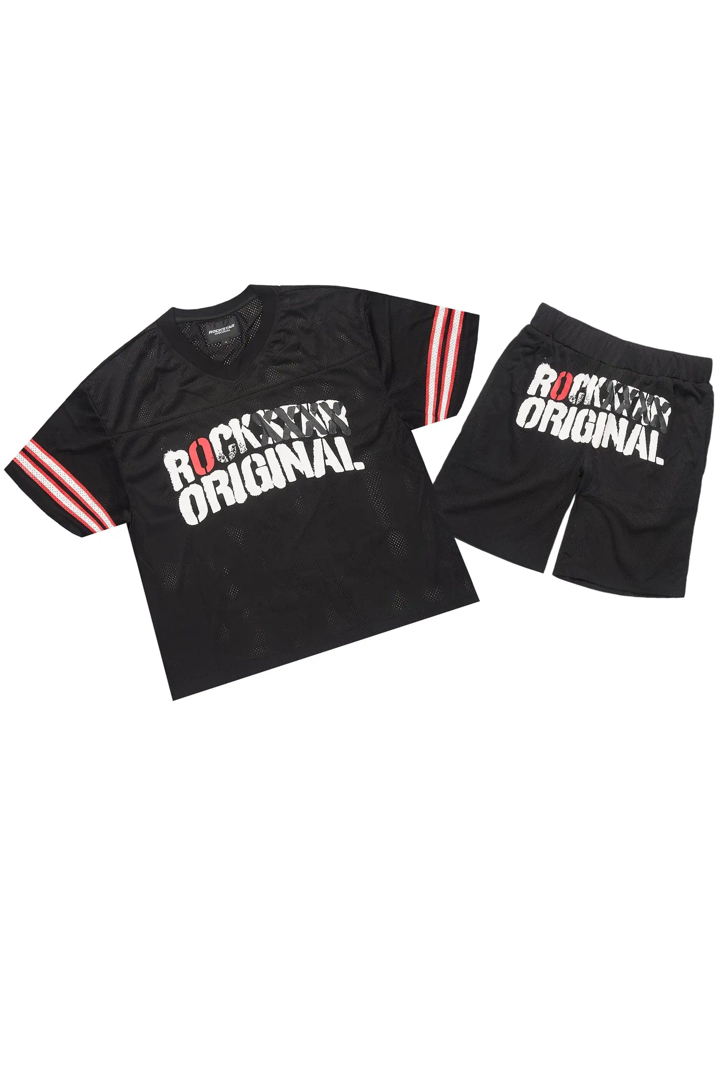 Crown Black Mesh Jersey Short Set