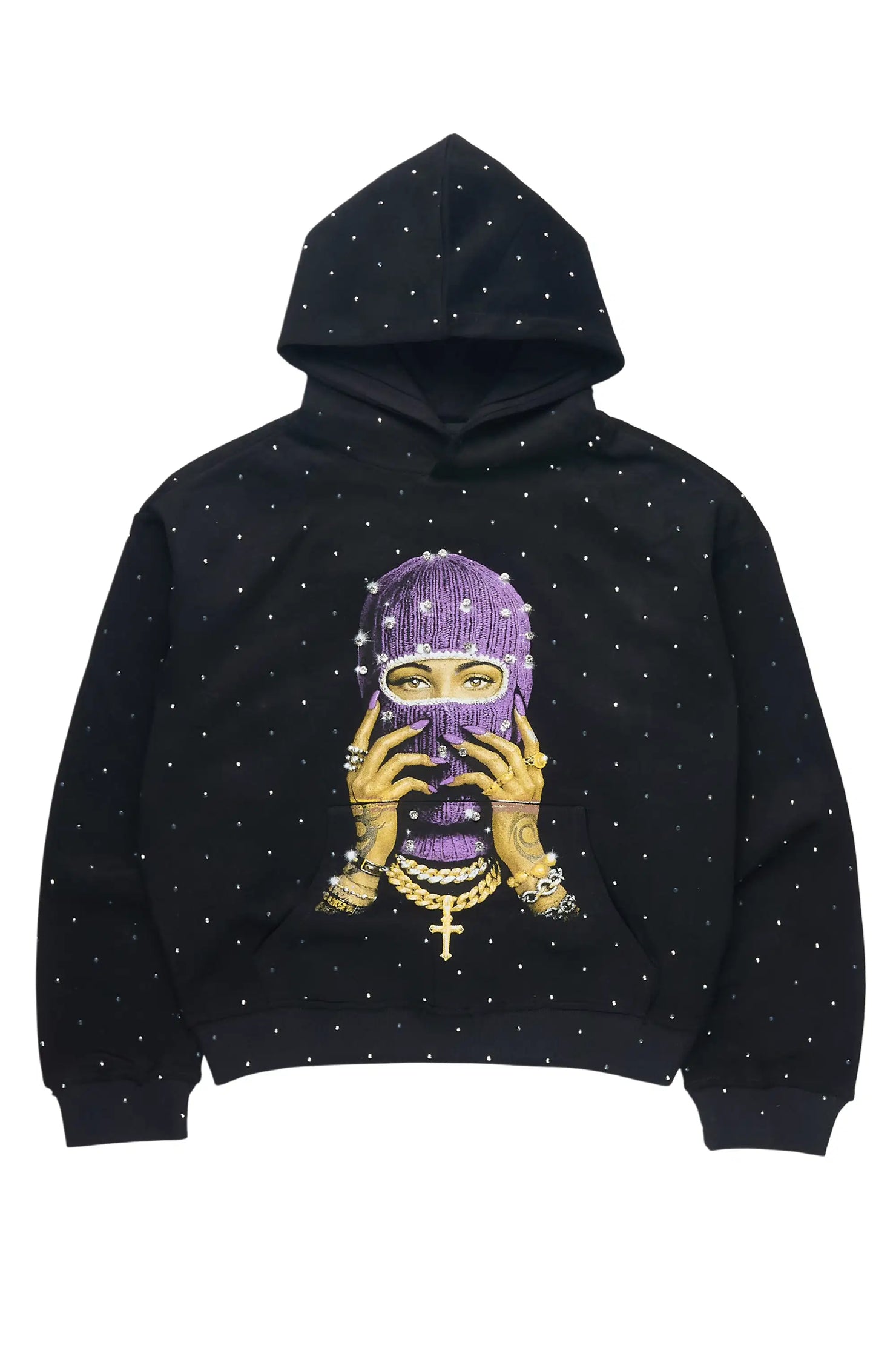 Jayla Black Rhinestone Hoodie