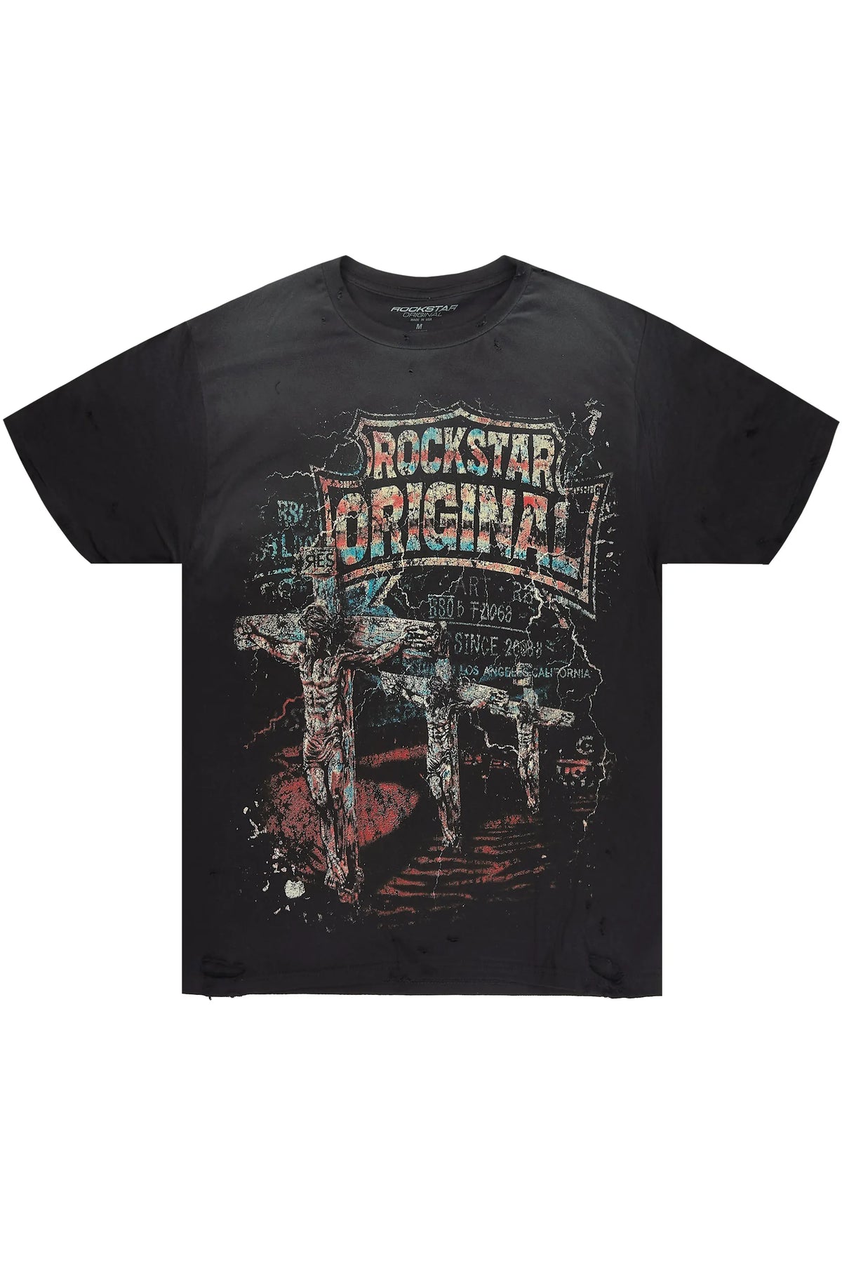 Clemons Black Oversized Graphic T-Shirt