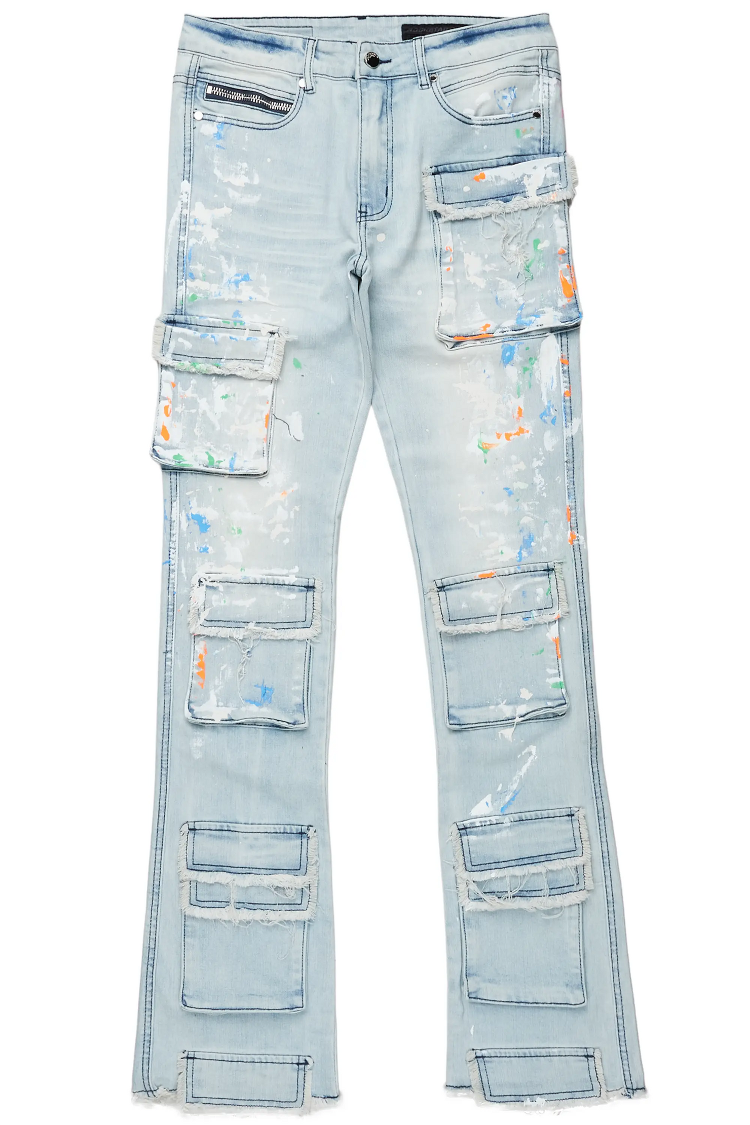 Yasu Blue Painter Stacked Flare Jean