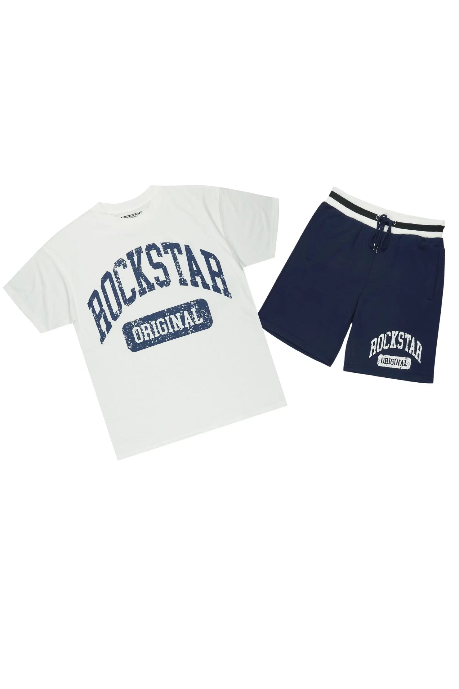 Zig White/Navy T-Shirt/Short Set