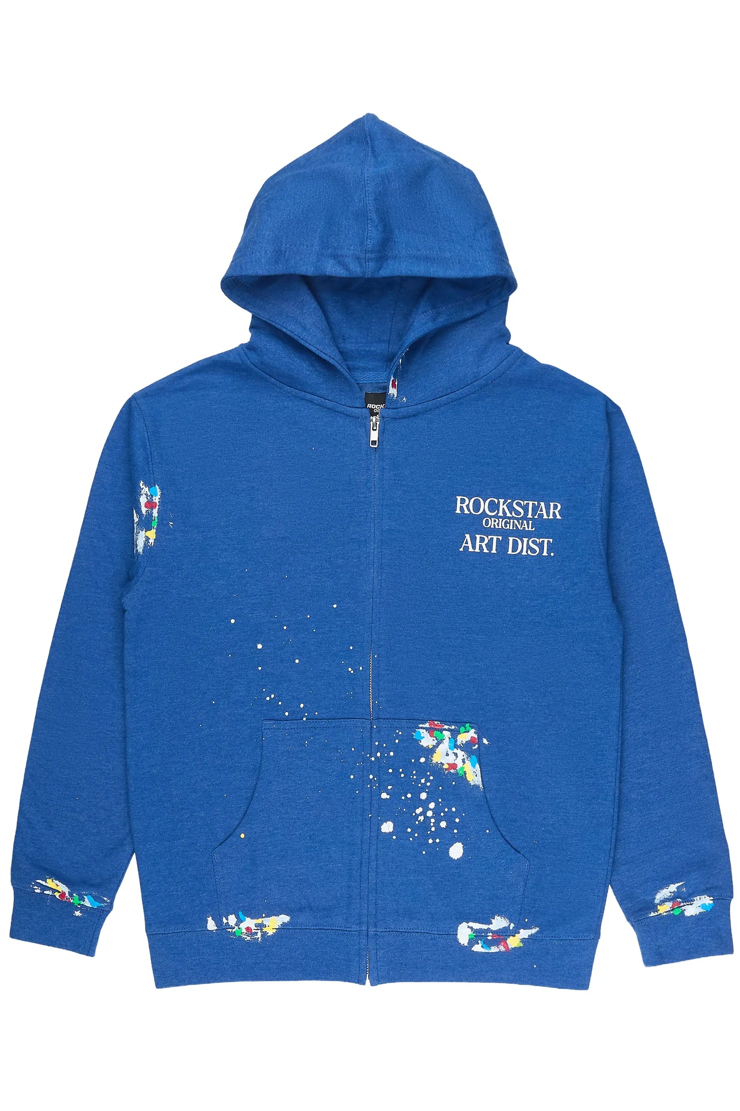 Boys Art Dist Royal Blue Graphic Zip Up Hoodie