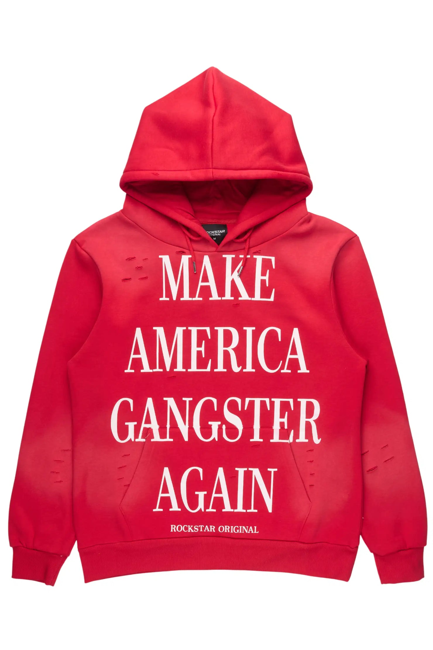 Drako Red Graphic Distressed Relaxed Hoodie