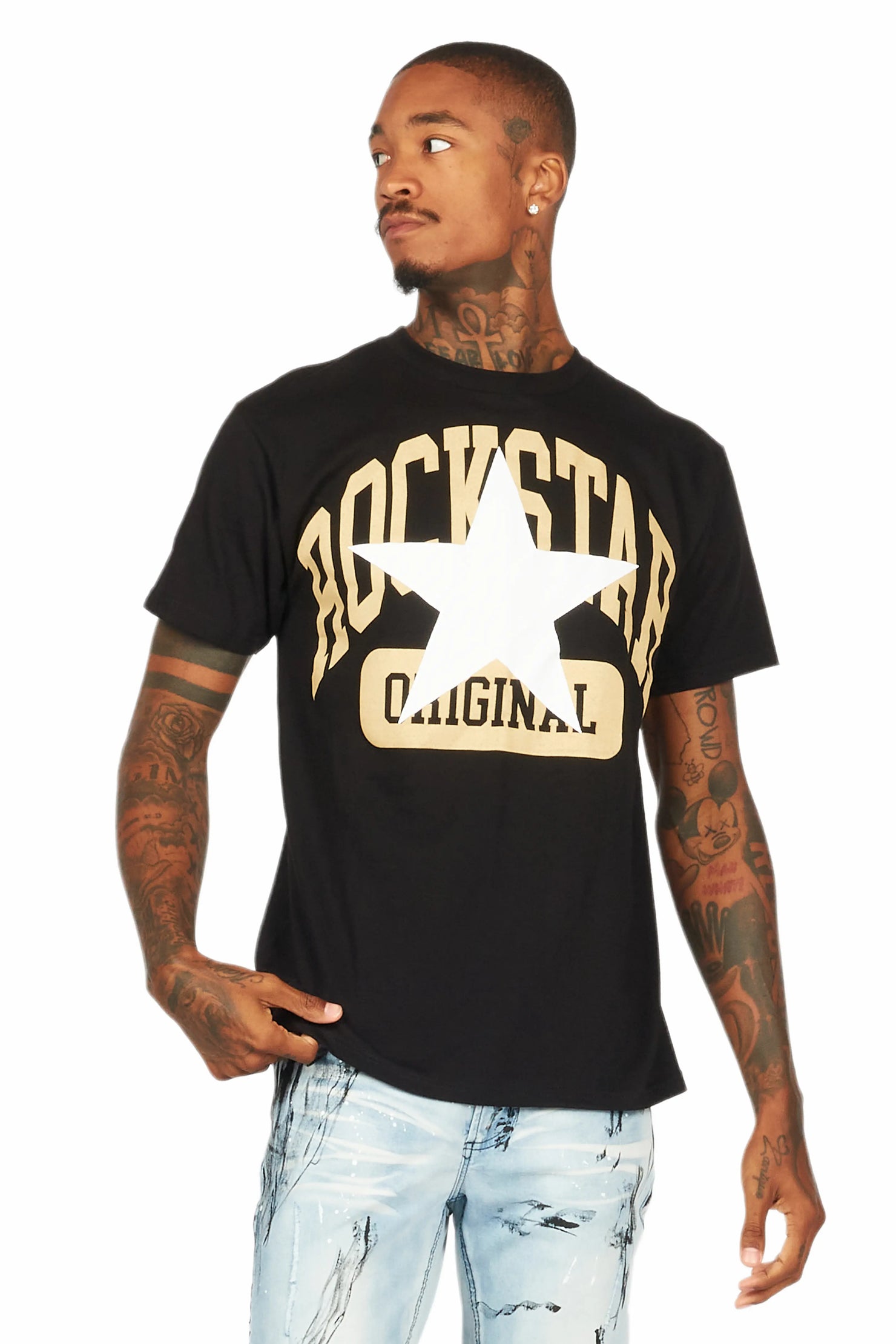 Dash Black/Beige Graphic T-Shirt