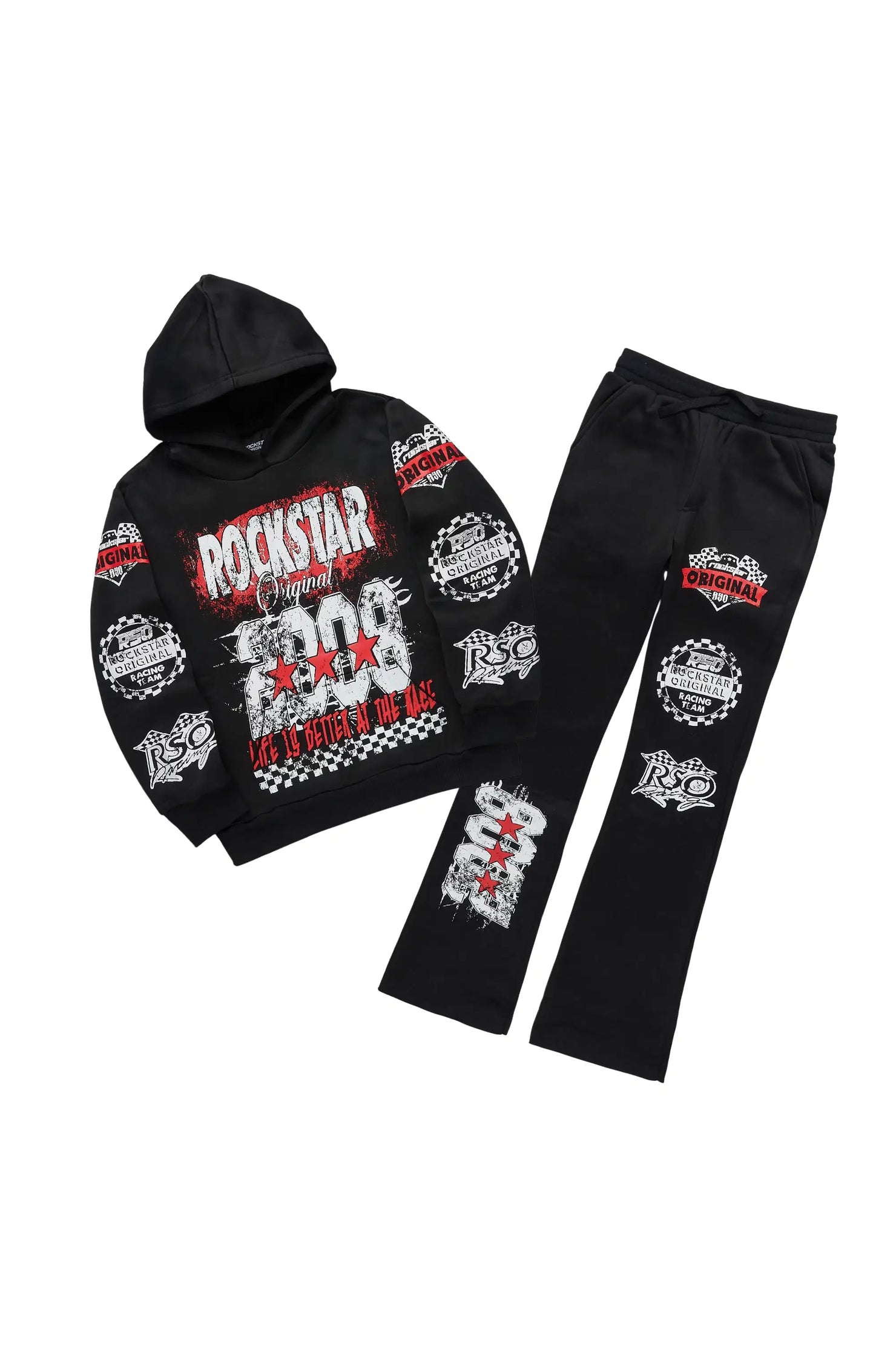 Boys Racing Grunge Black Stacked Track Set