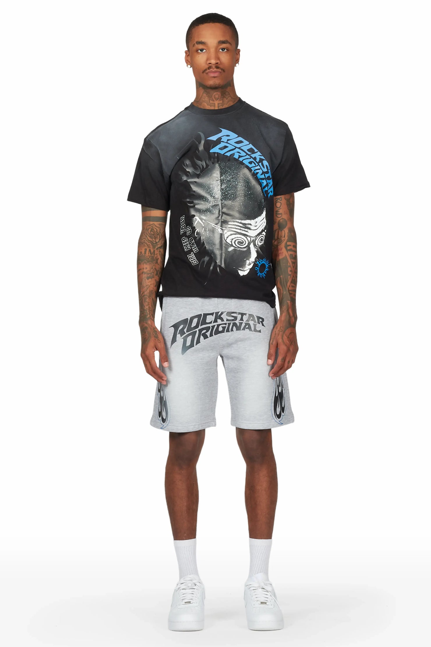 Wavy Devil Black/Grey T-Shirt Short Set