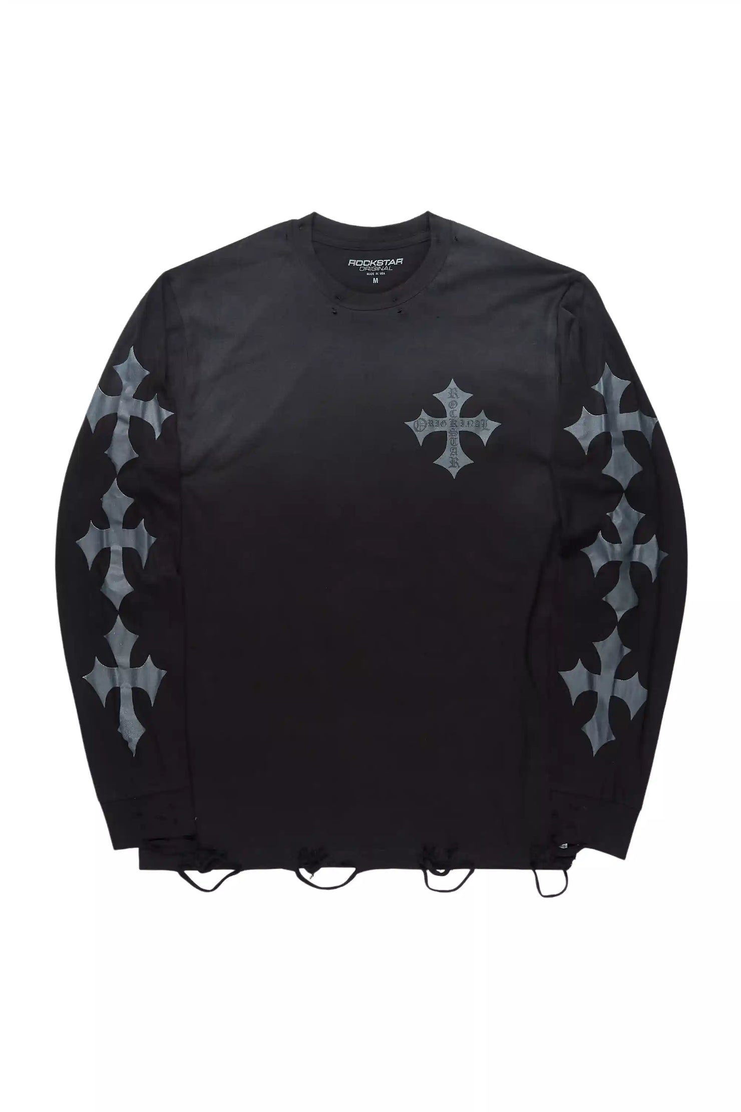 Slaydr Black/Charcoal Long Sleeve Graphic T-Shirt