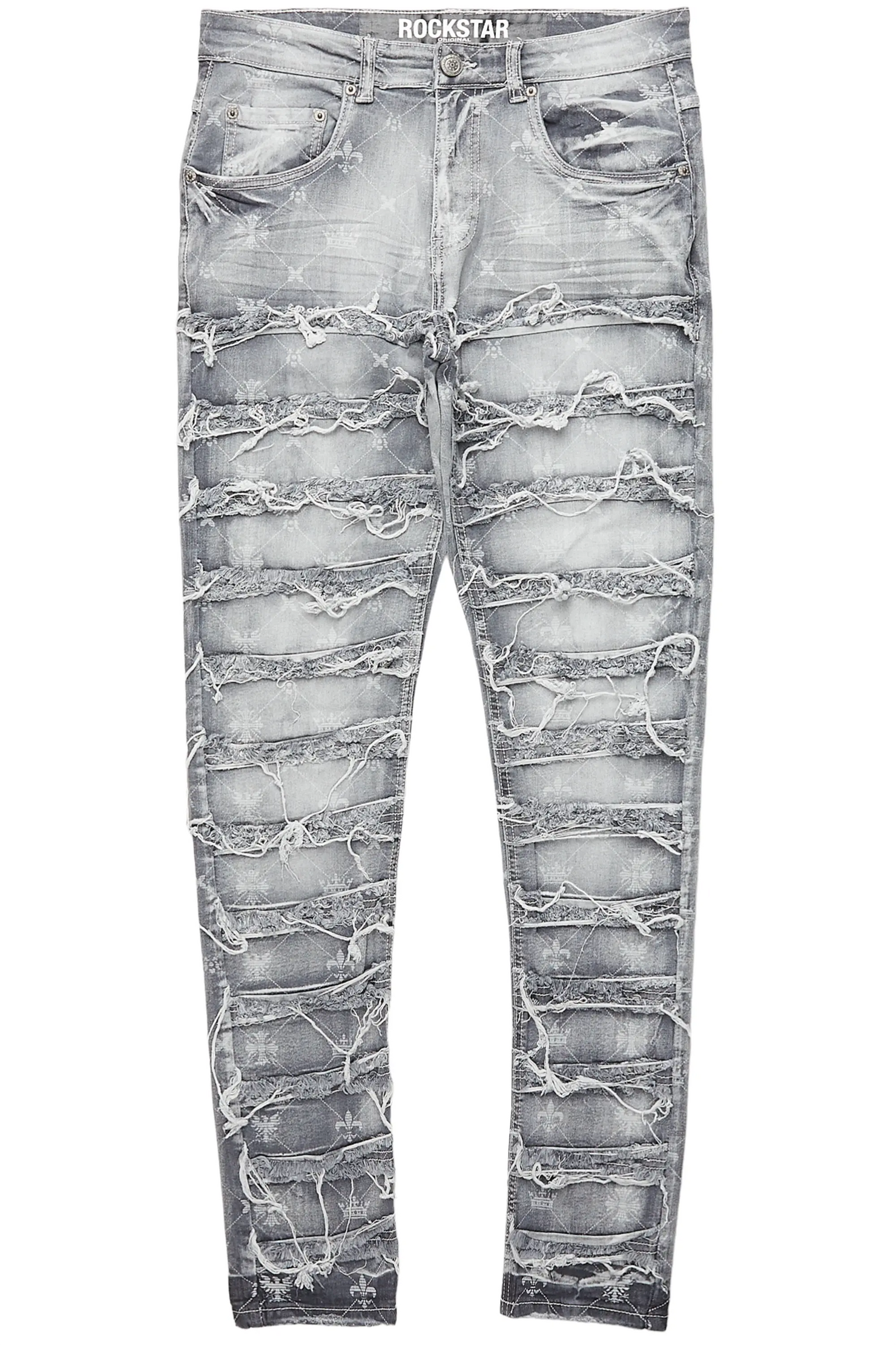 Pasha Grey Slim Fit Frayed Jean