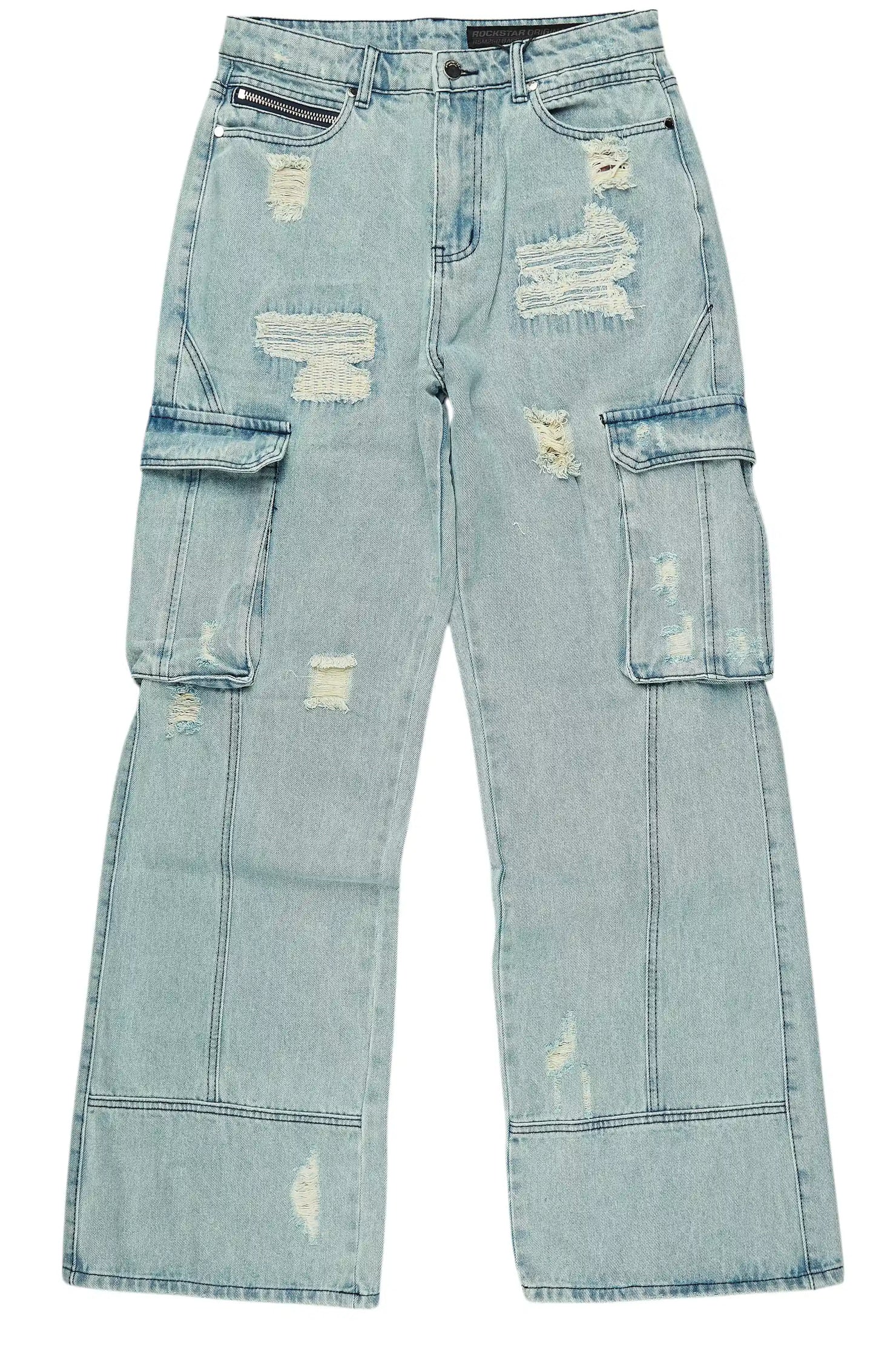 Nand Light Blue Baggy Cargo Jean
