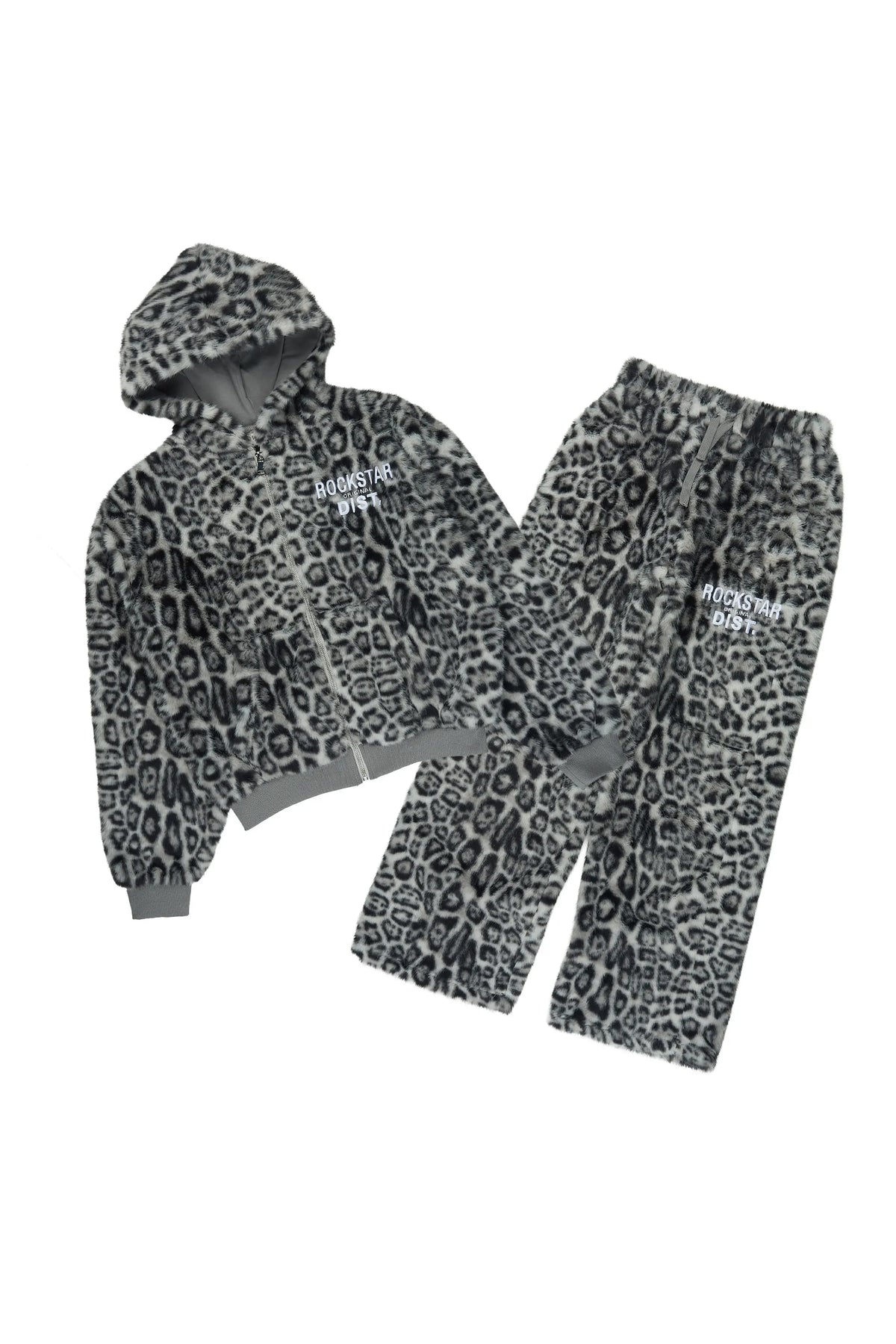 Boys Nameris Grey Cheetah Zip Up/Baggy Track Set