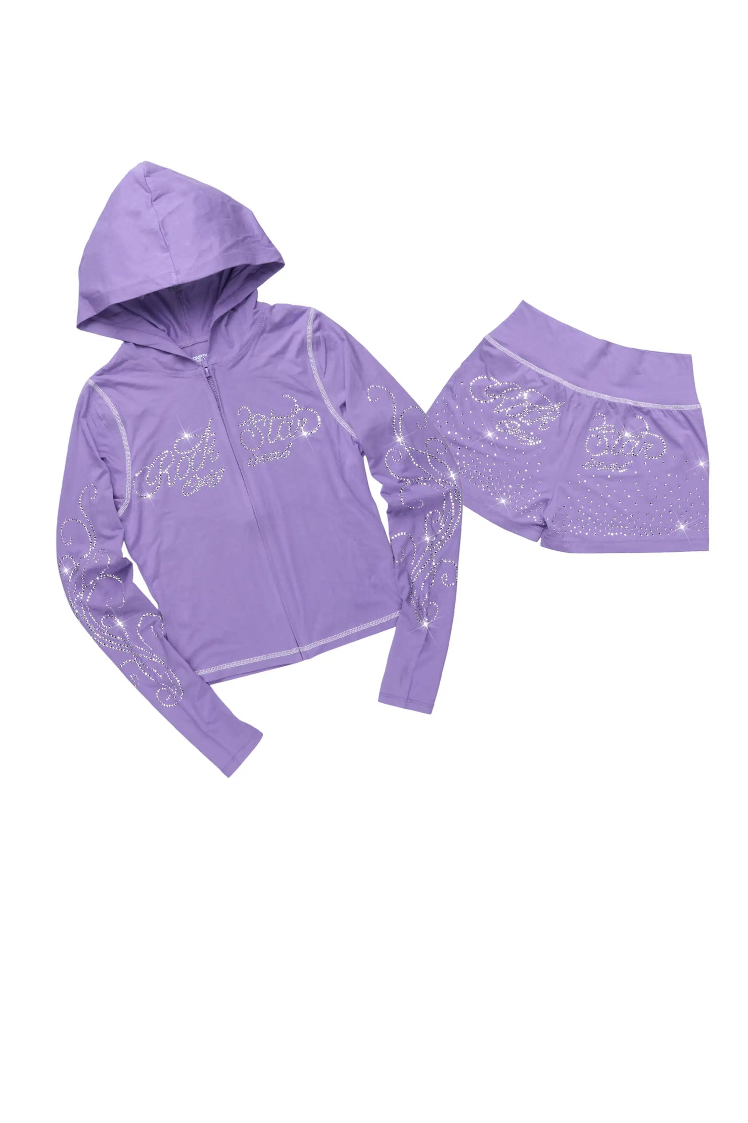 Joella Purple Rhinestone Short Set