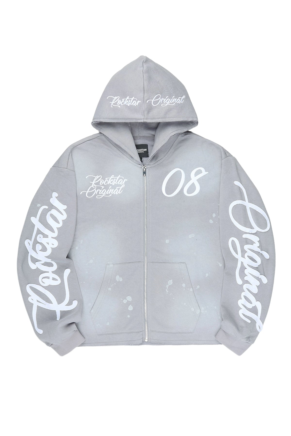 Boys Hanif Vintage Grey Zip Up Hoodie