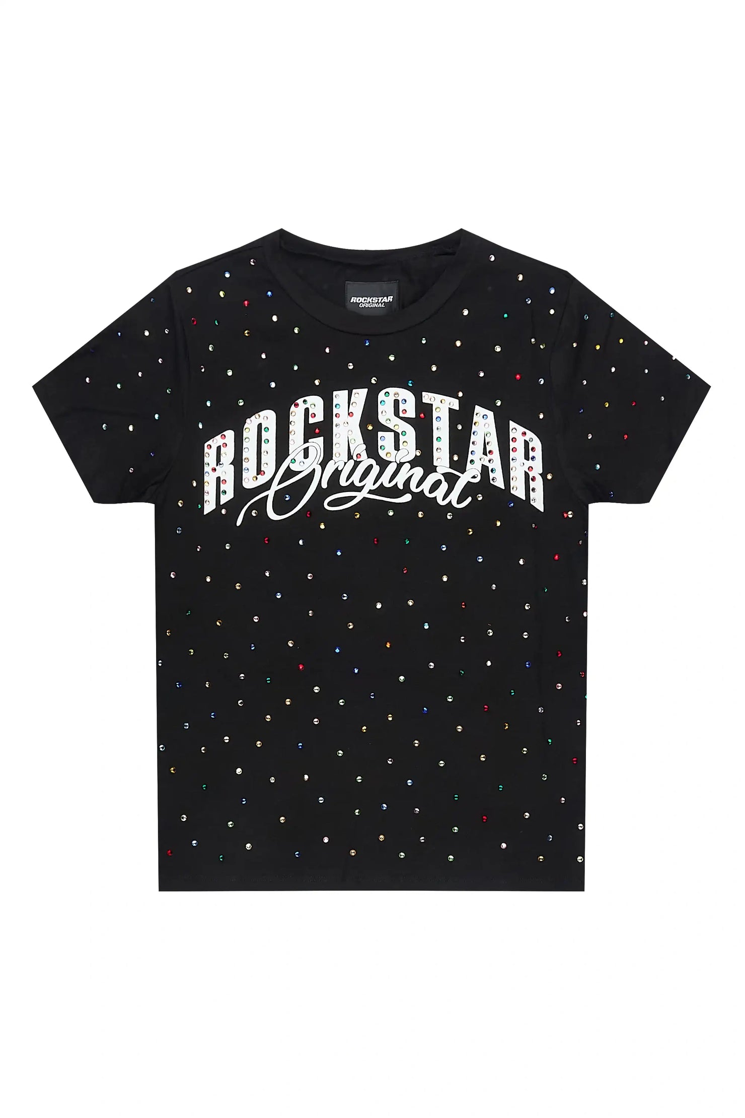 Girls Franchesca Black Rhinestone T-Shirt