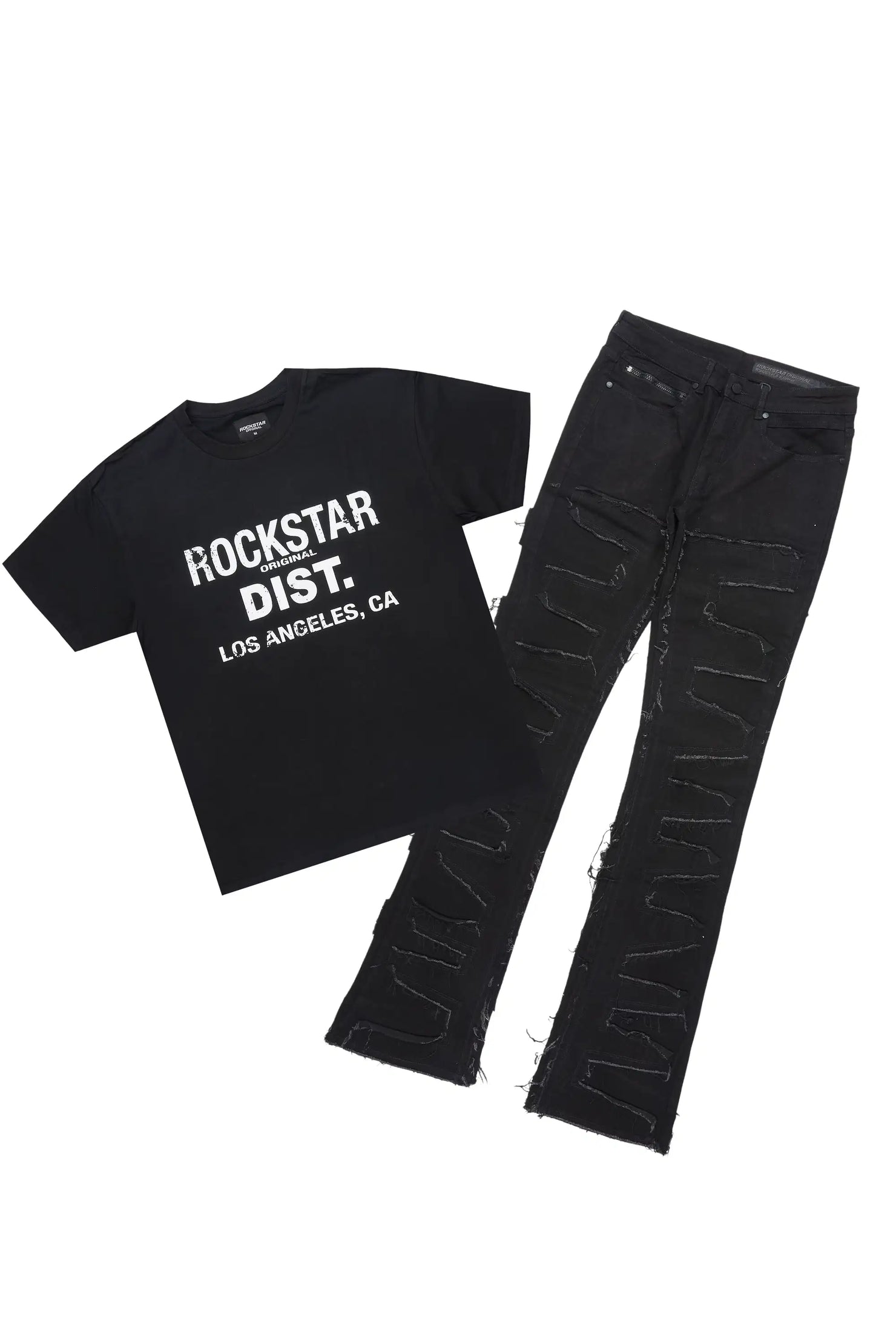 Lake Black T-Shirt/Stacked Flare Jean Bundle