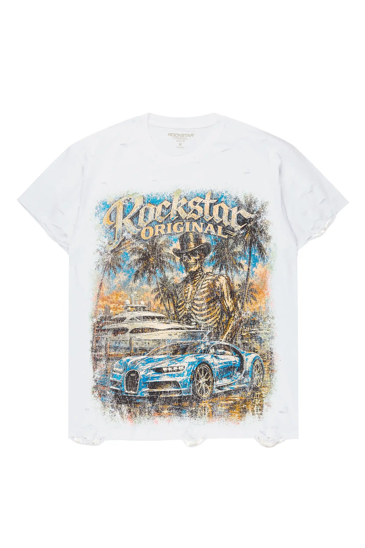 Cadenzo White Oversized Graphic T-Shirt