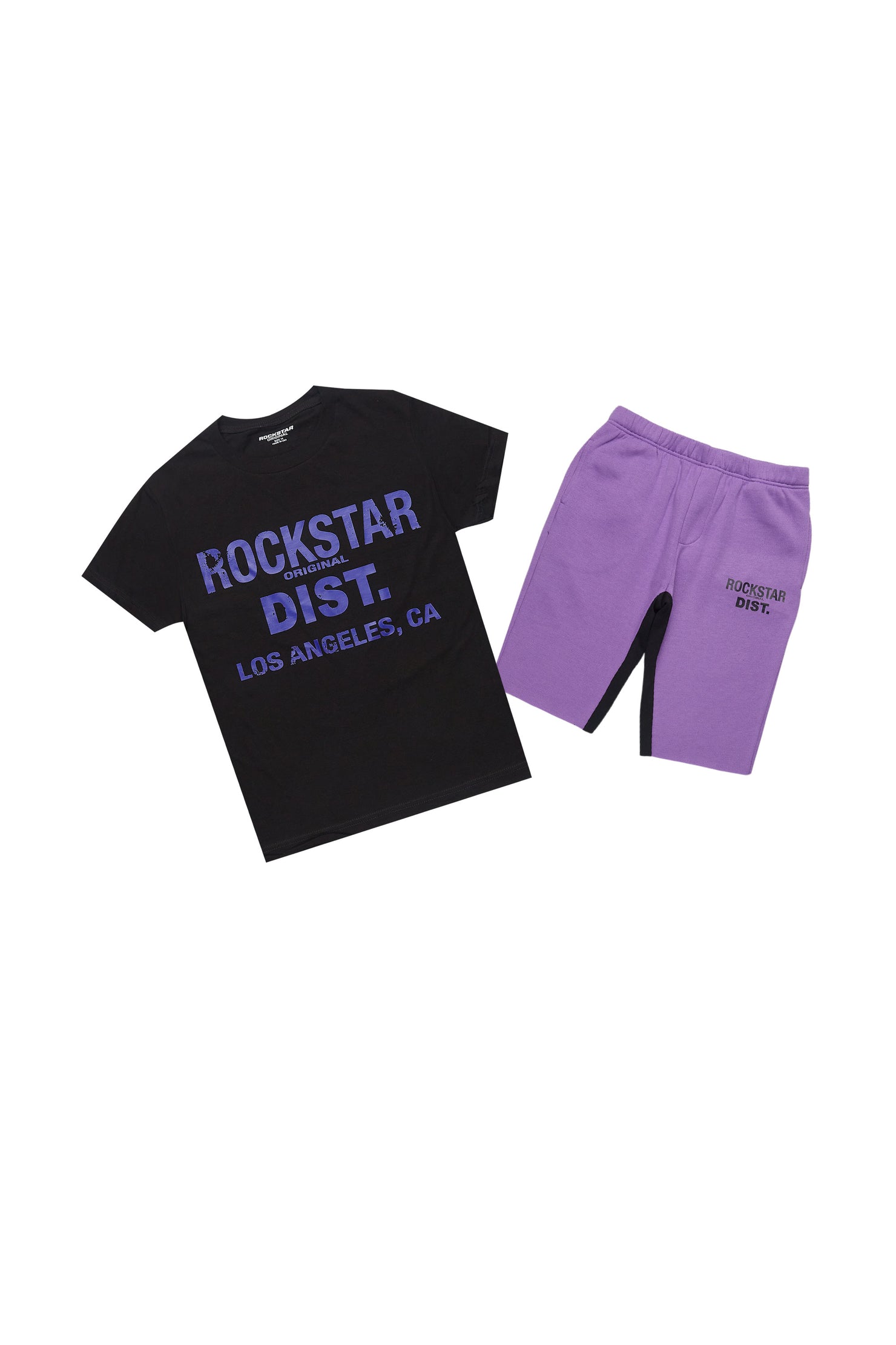 Boys Lake Black/Purple T-Shirt/Purple Short Set
