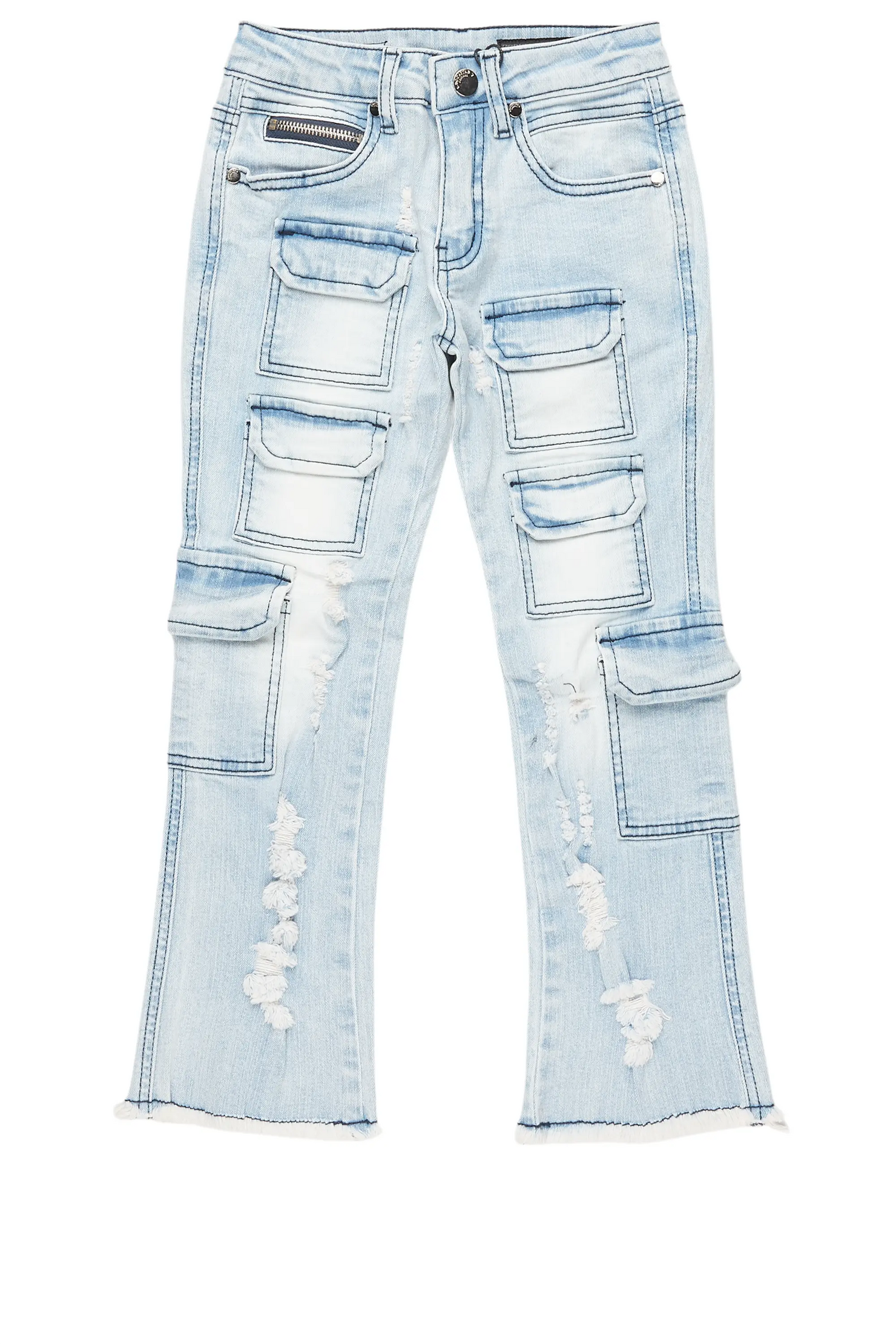 Boys Kade Blue Stacked Flare Jean