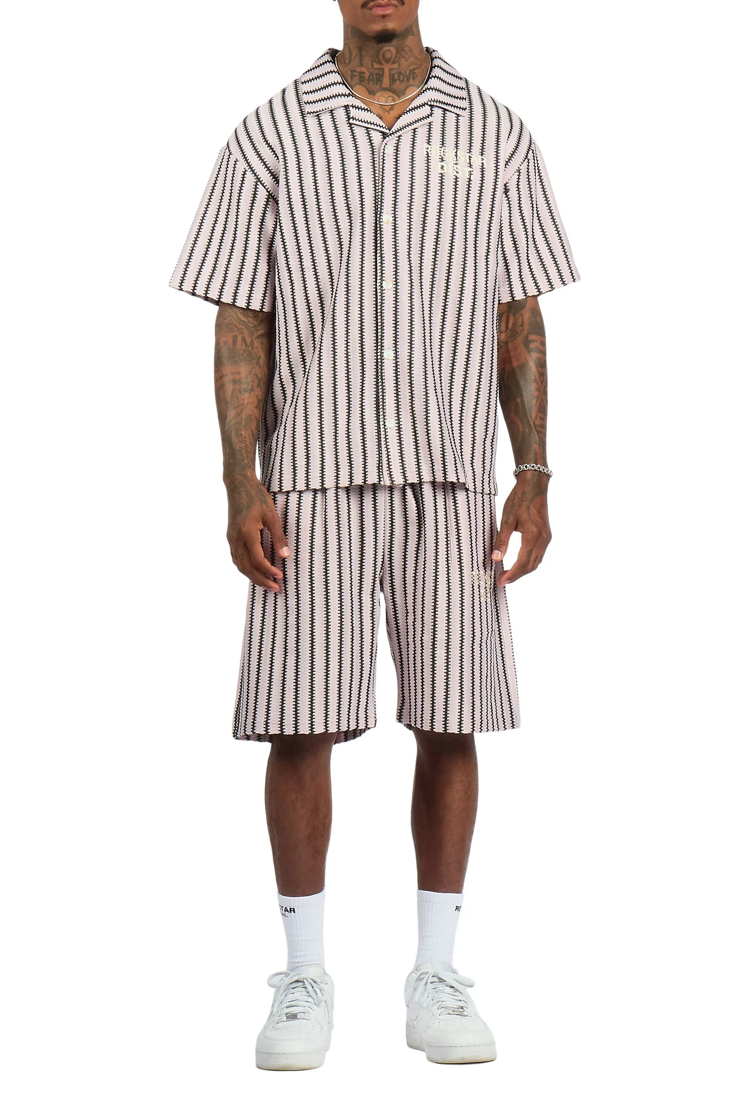 Gerald Mauve Button Down Shirt/Short Set