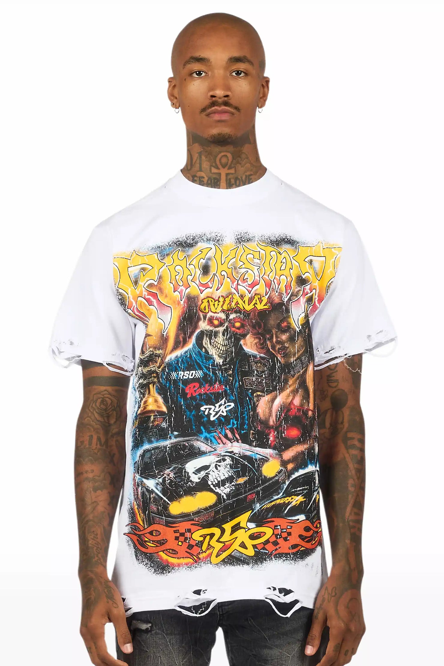 Daxton White/Multi Oversized Graphic T-Shirt