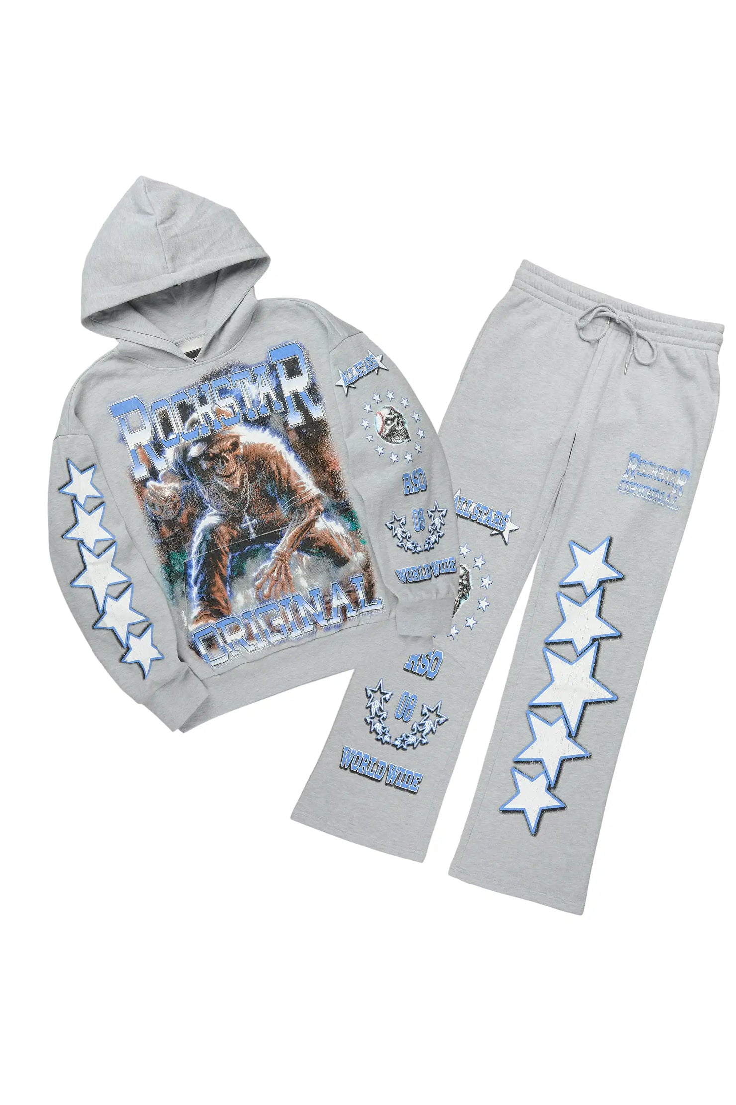 Marxe Heather Grey Hoodie/Baggy Pant Track Set