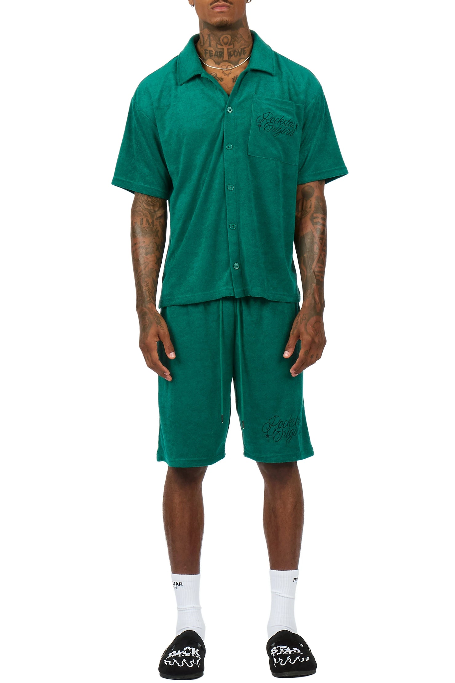 Hirsh Mint Button Down Shirt/Short Set