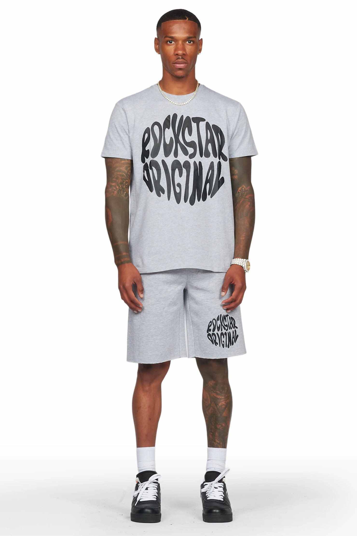 Thierry Heather Grey T-Shirt/Short Set