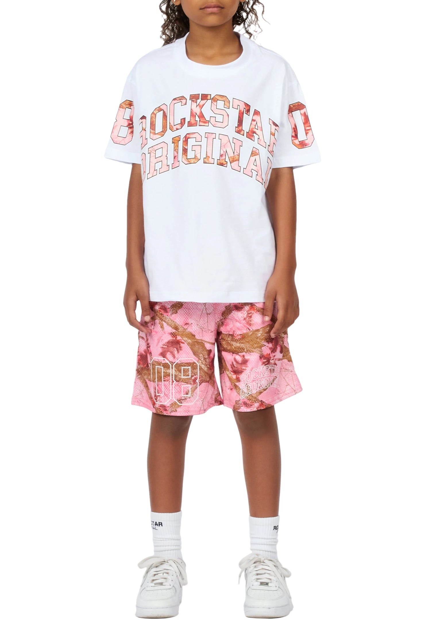 Girls Nikya White T-Shirt Short Set