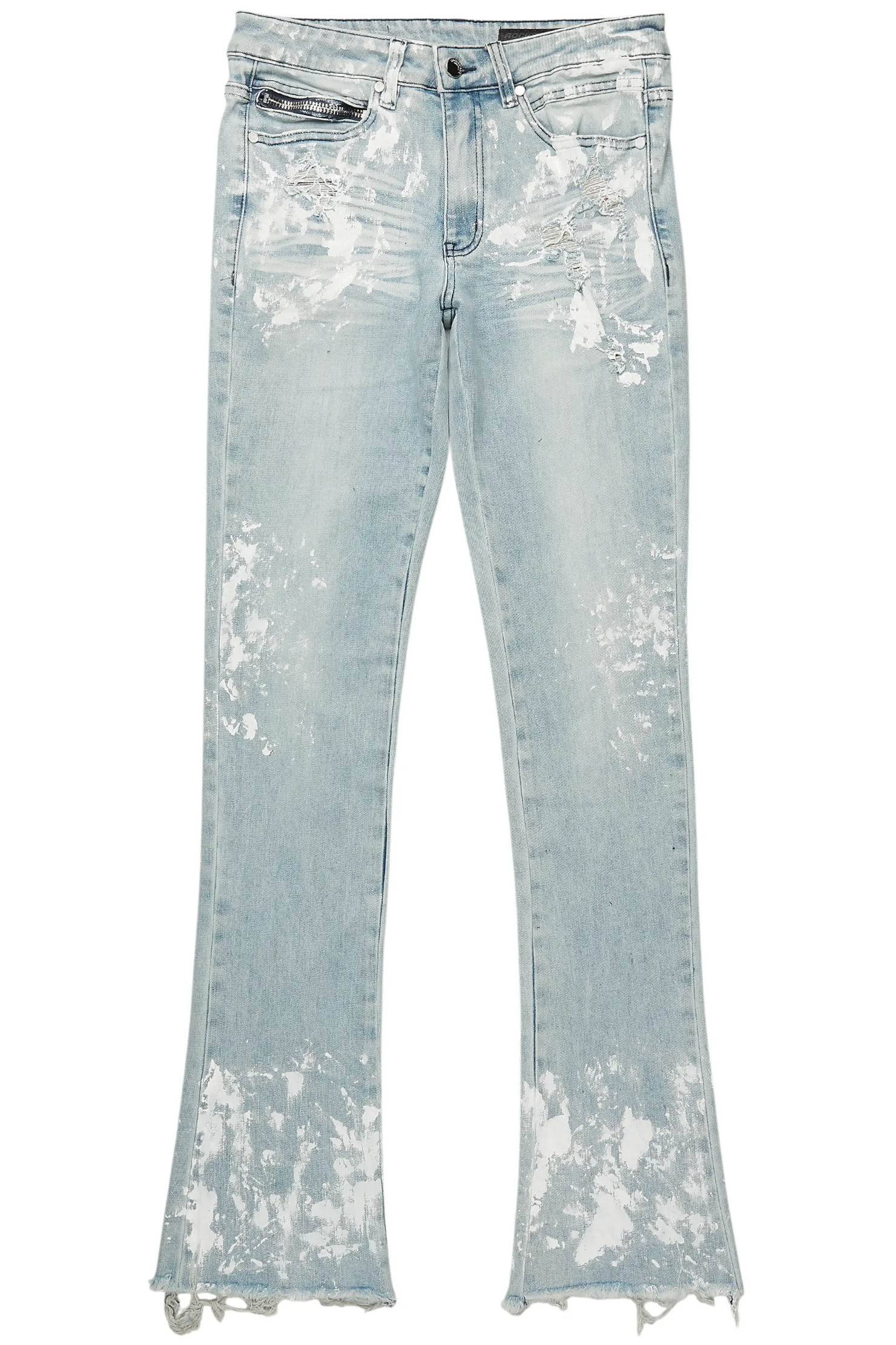 Kodak Blue/White Painter Stacked Flare Jean