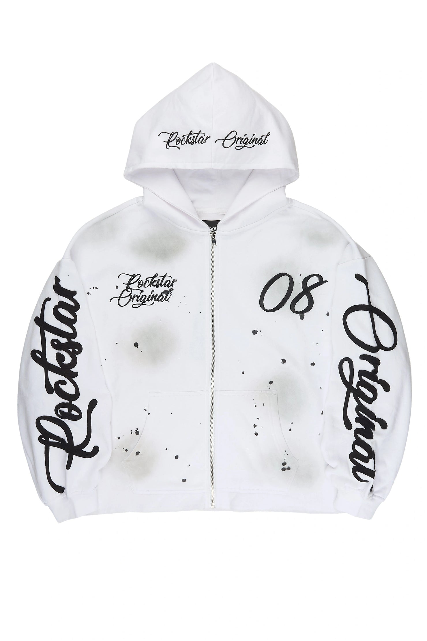 Hanif White Zip Up Hoodie