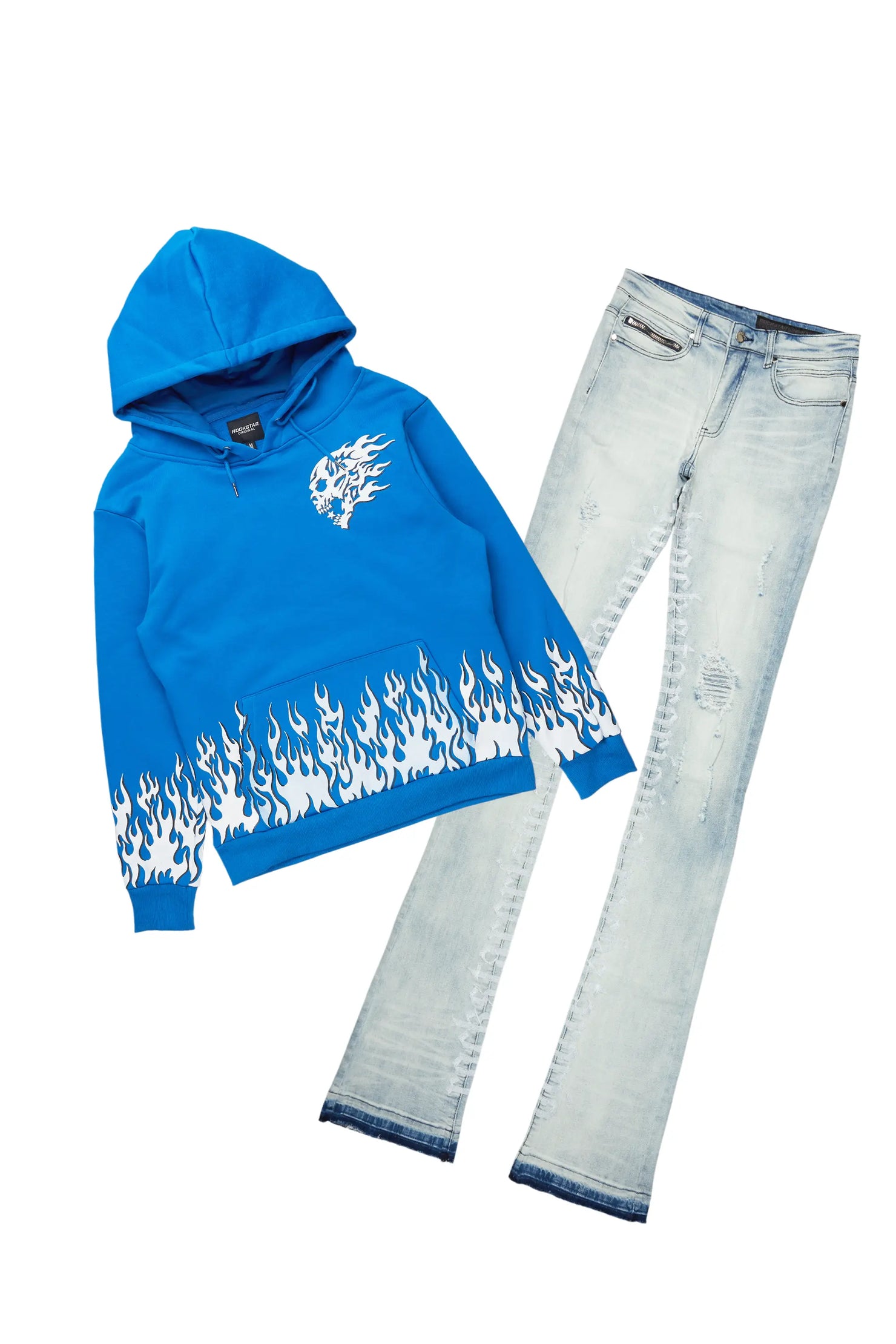 Bubble Royal Blue Hoodie & Colette Stacked Flare Jean Bundle