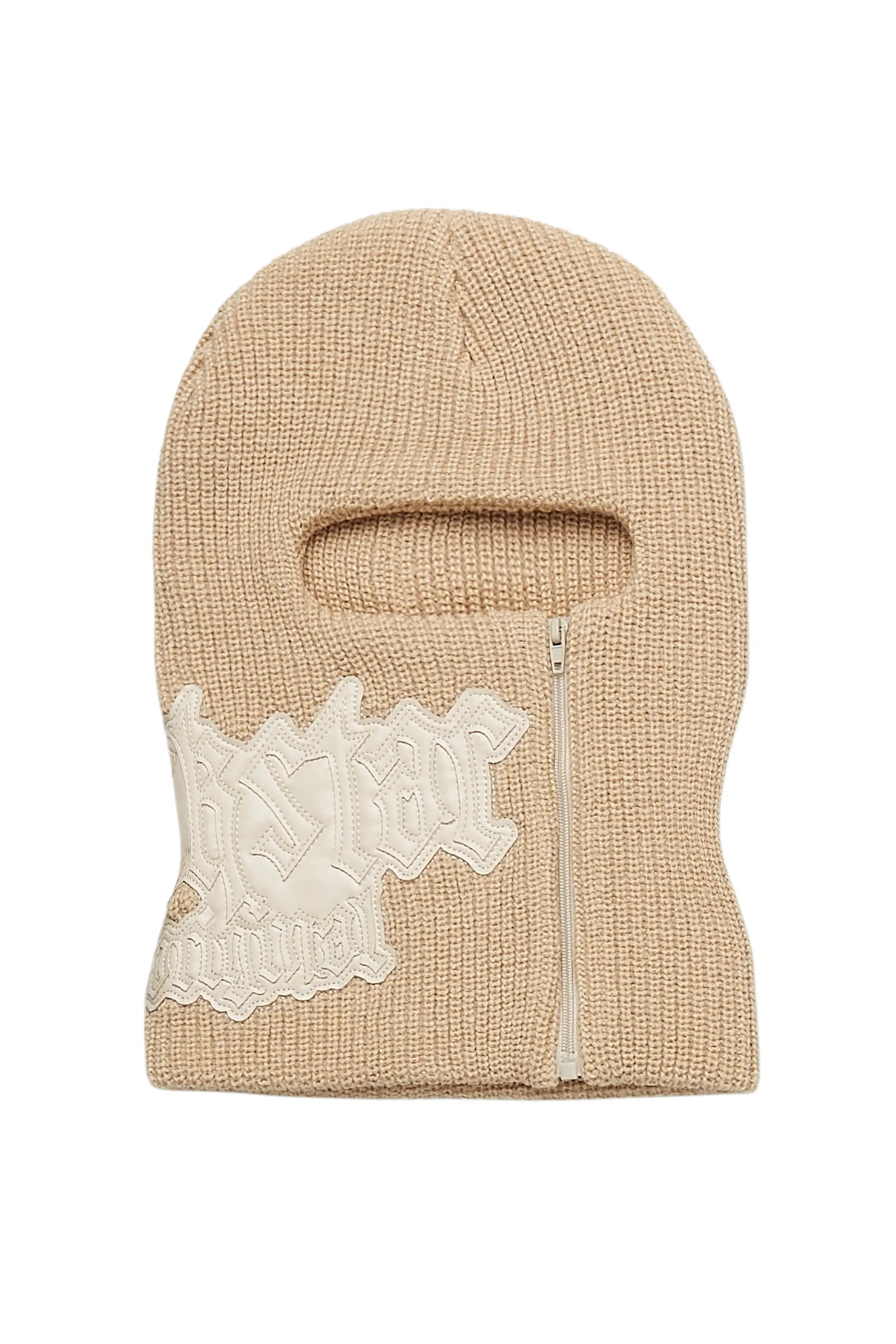 Boys Zaya Beige Rubber Patch Ski Mask