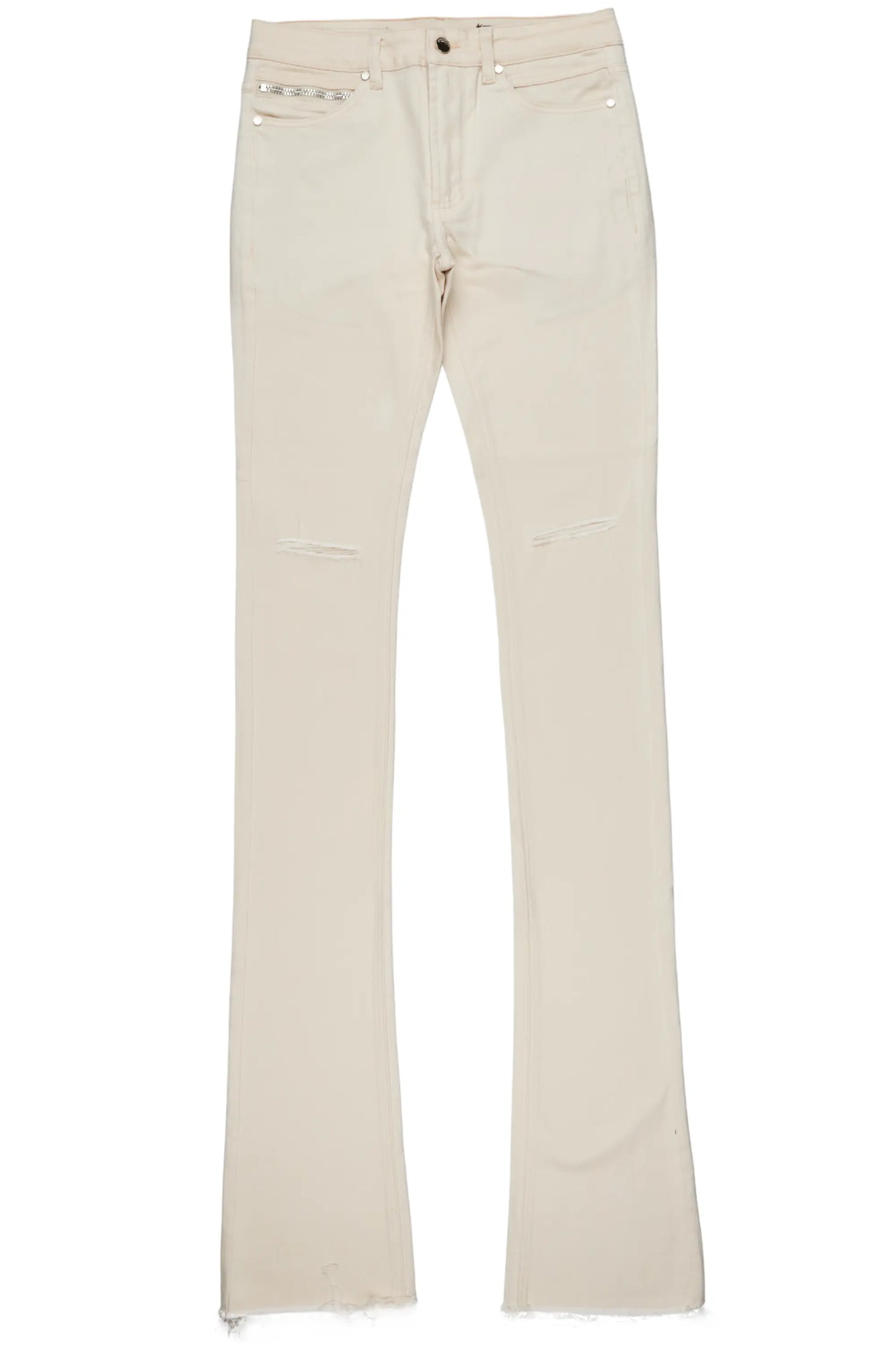 Josiah Beige Super Stacked Flare Jean