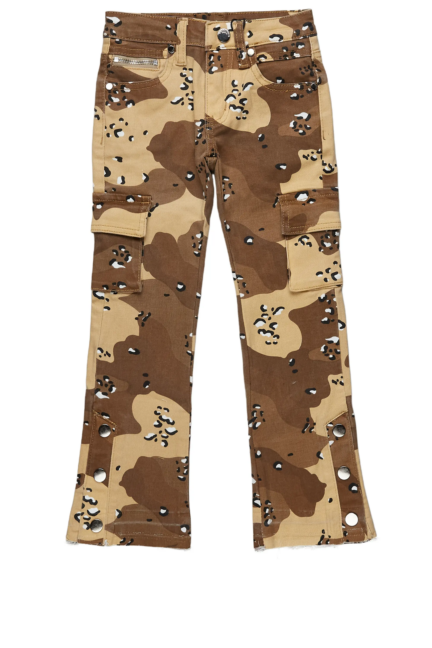 Boys Waage Desert Camo Stacked Flare Cargo Jean