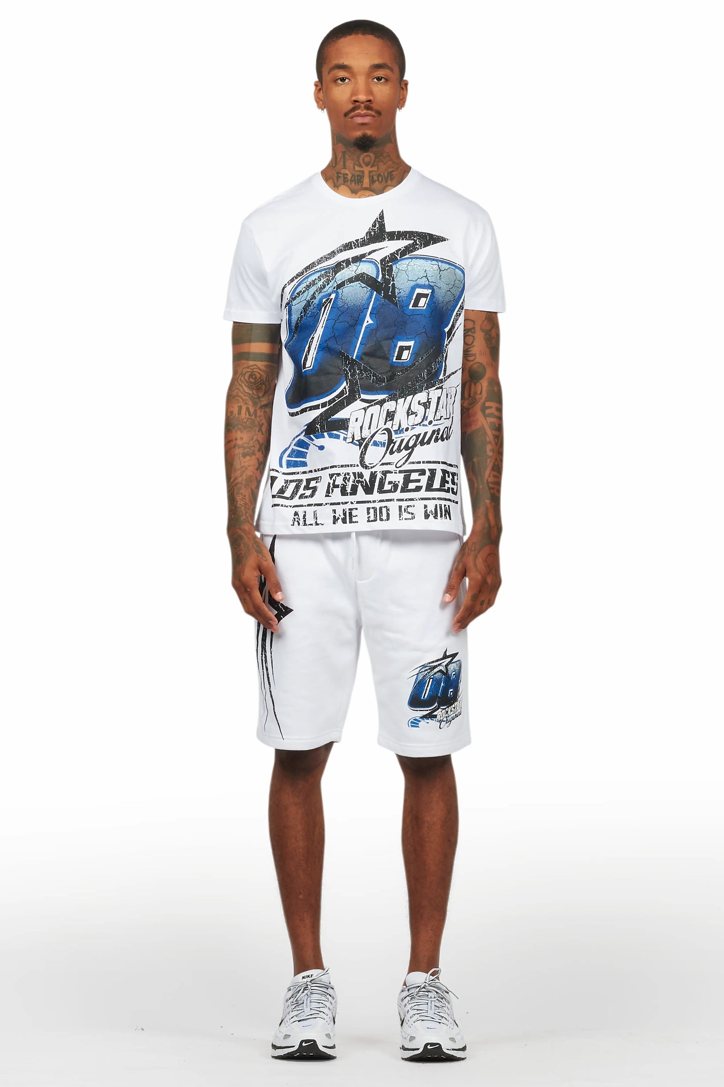 Kastell White/Blue T-Shirt Short Set