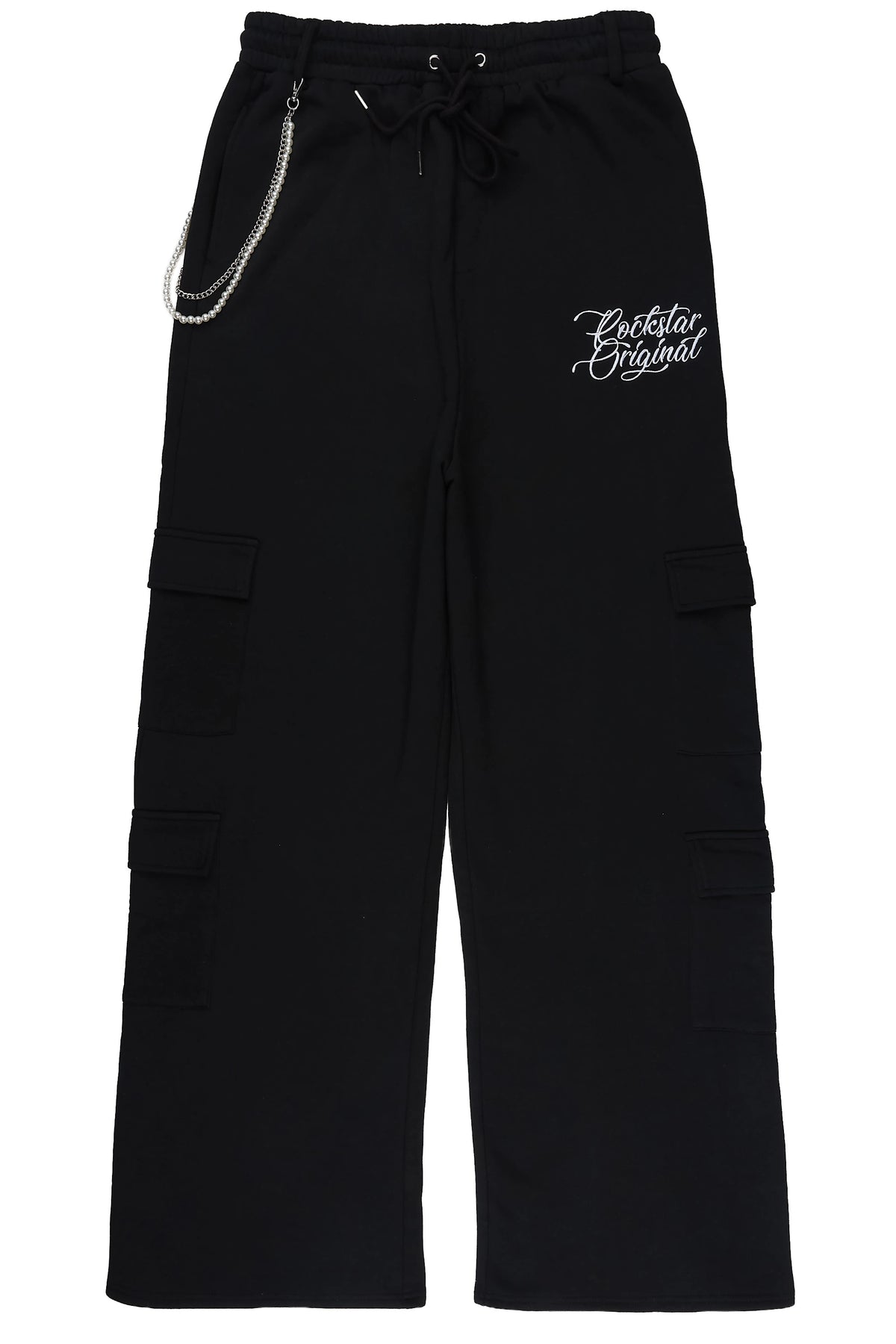Adaty Black Chain Baggy Fit Pant