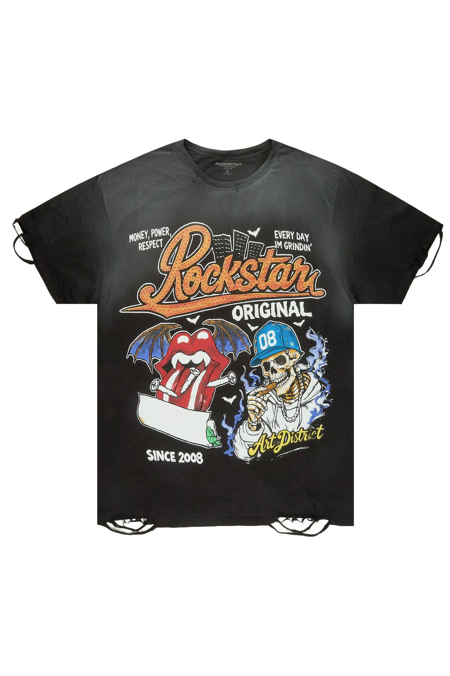 Batts Black Oversized Graphic T-Shirt