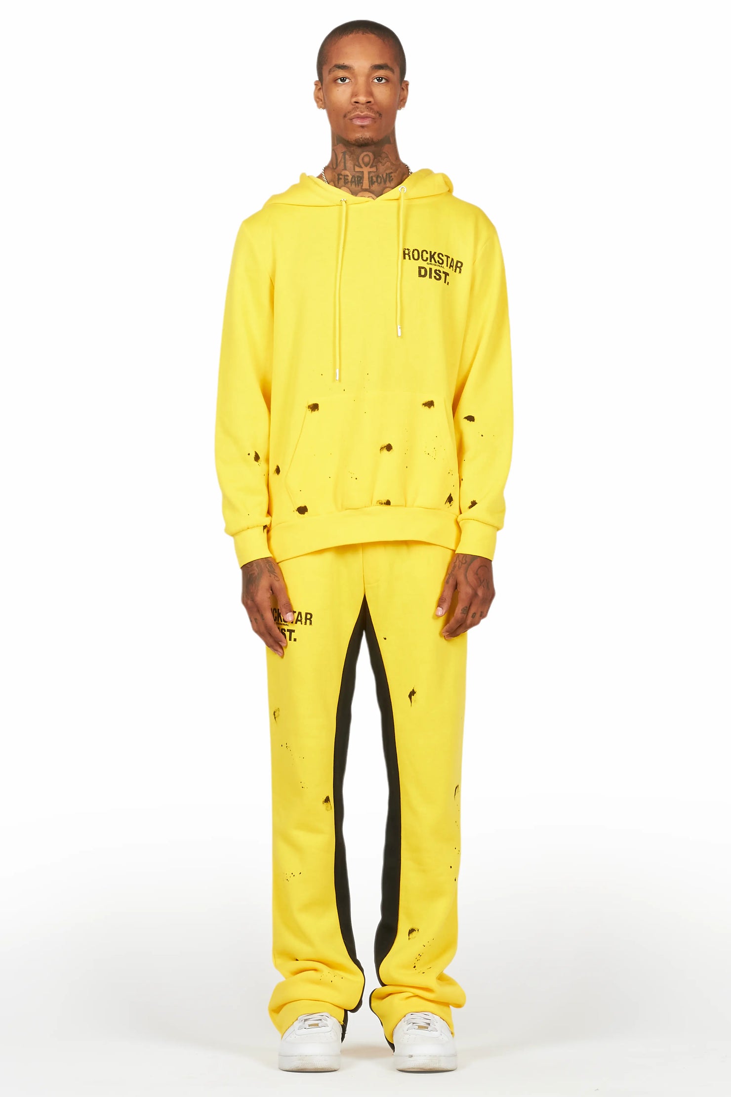 Raffer Yellow Hoodie Baggy Fit Pant Track Set
