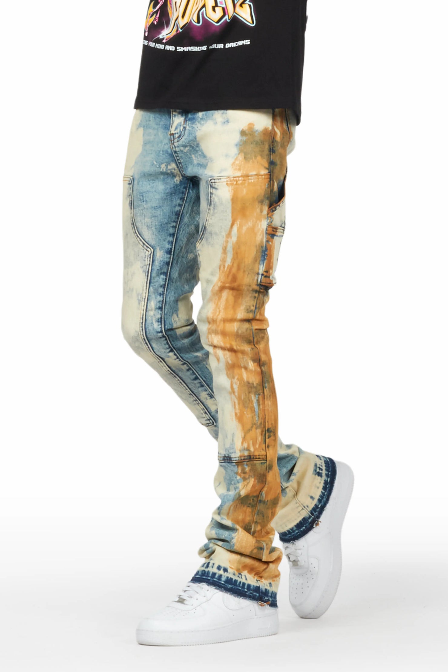 Bane Light Blue Stacked Flare Jean